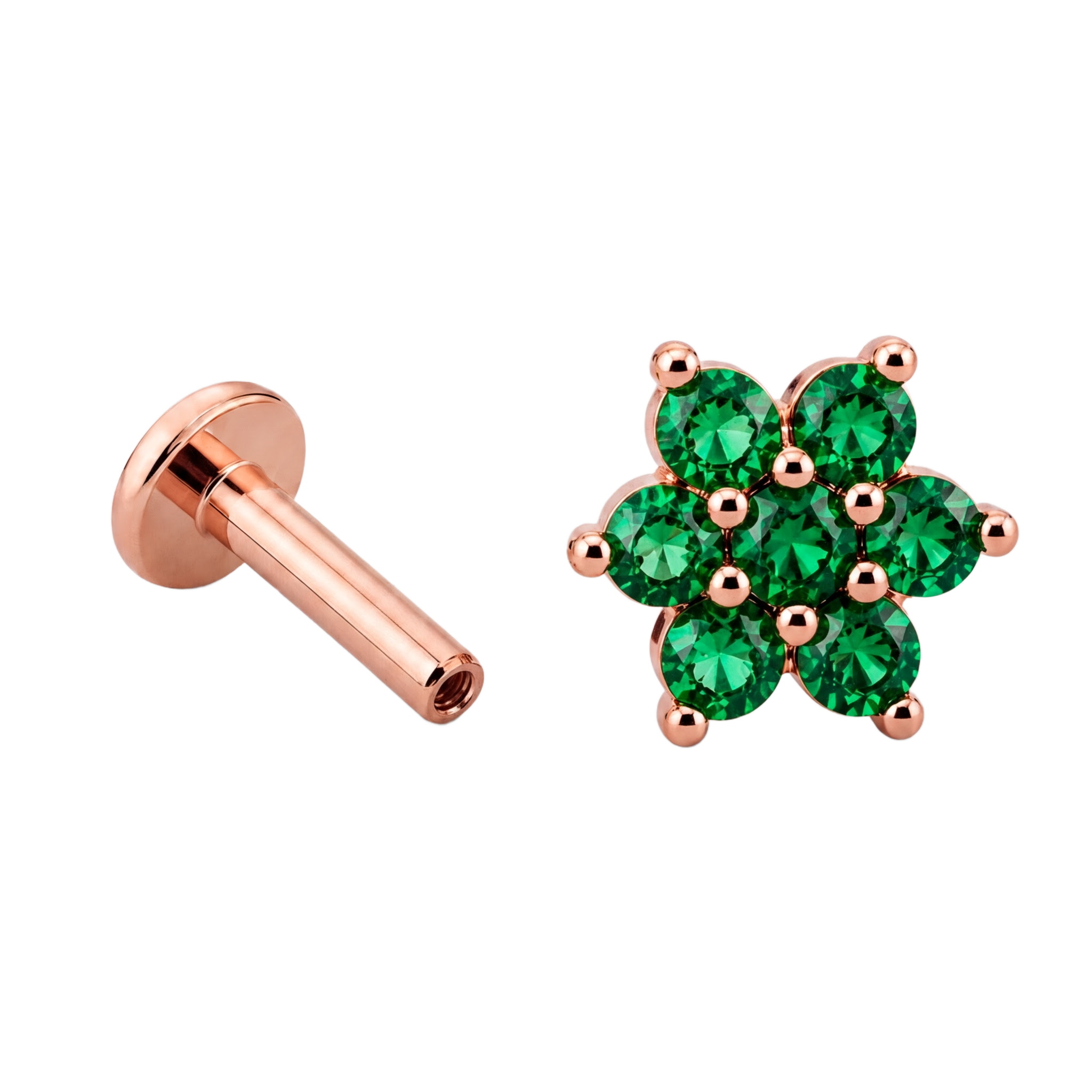 Green Bloom Flatback · Rose Gold · Hero 3/3 BG Remove