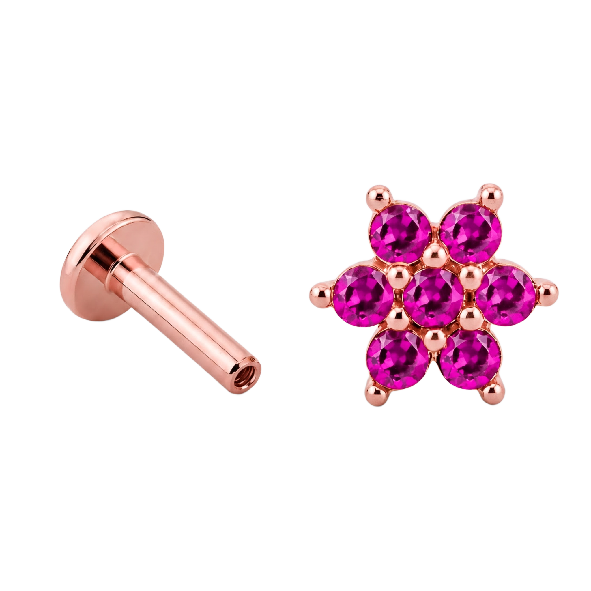 Pink Bloom Flatback · Rose Gold · Hero 3/3 BG Remove
