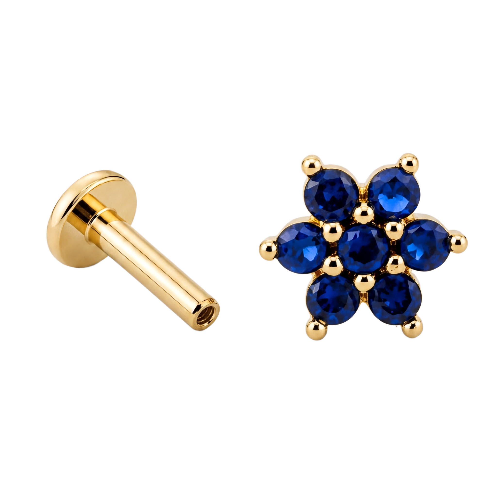 Blue Bloom Flatback · Yellow Gold · Hero 3/3 BG Remove
