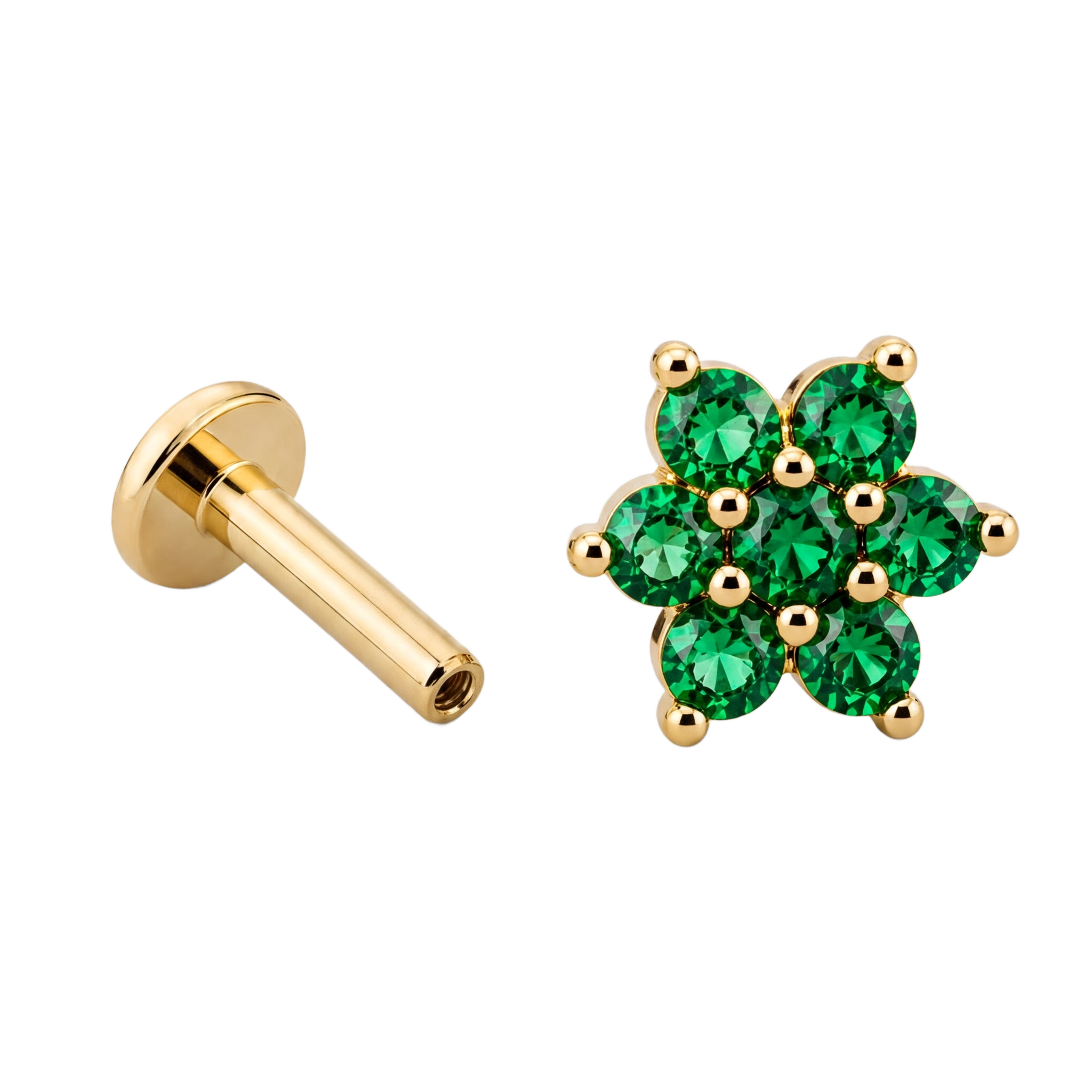 Green Bloom Flatback · Yellow Gold · Hero 3/3 BG Remove