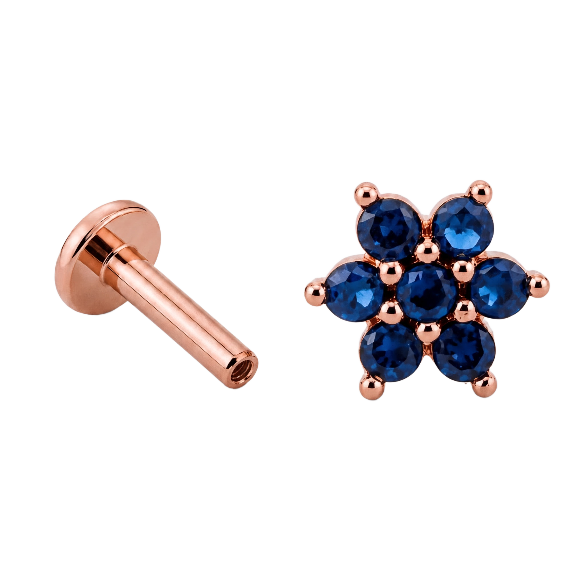 Blue Bloom Flatback · Rose Gold · Hero 3/3 BG Remove