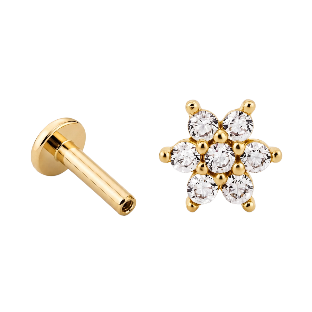 Crystal Bloom Flatback · Yellow Gold · Hero 3/3 BG Remove