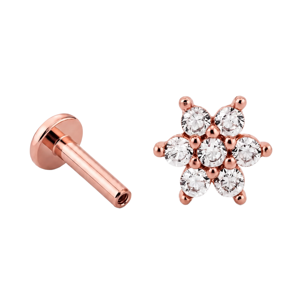 Crystal Bloom Flatback · Rose Gold · Hero 3/3 BG Remove