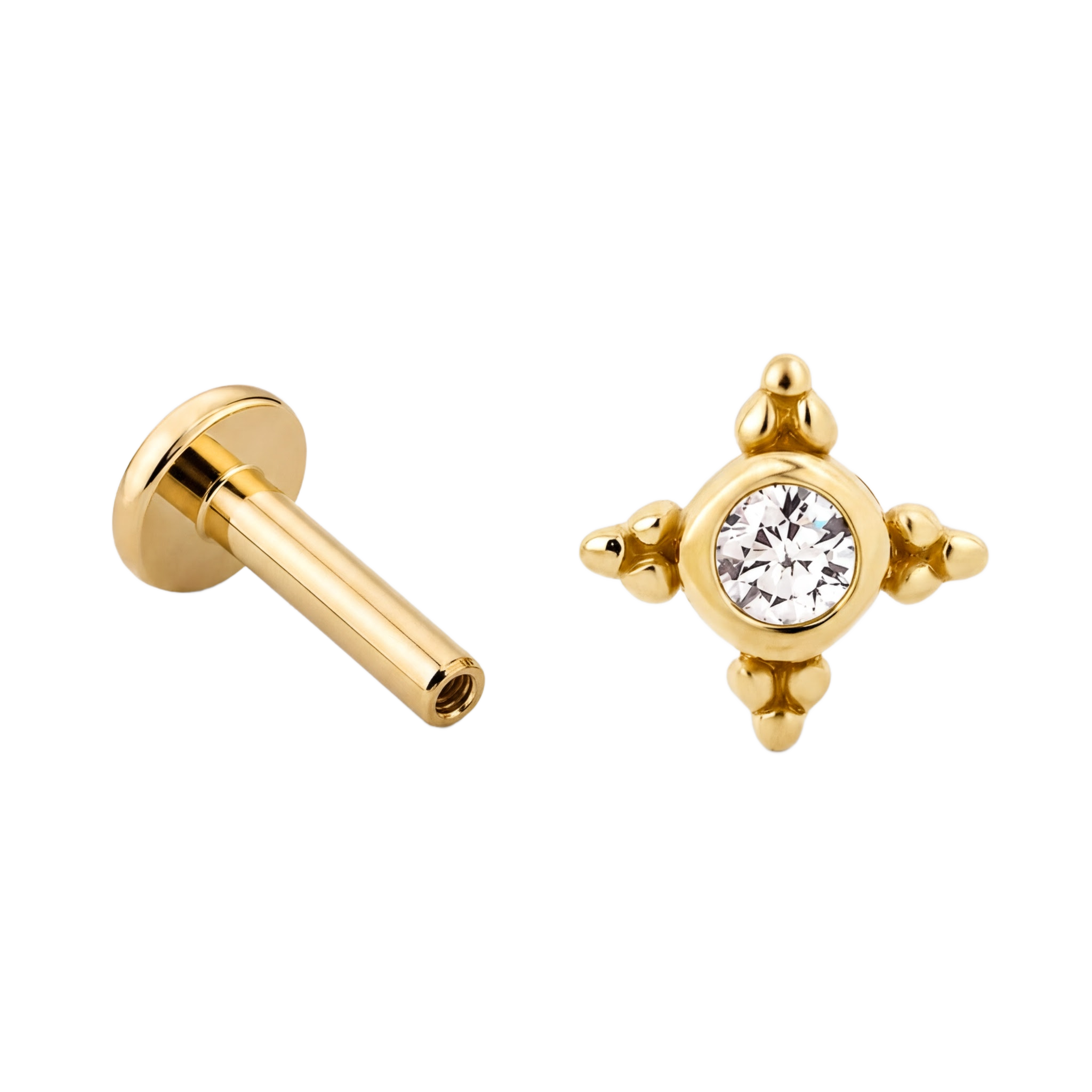 Tiny Starburst Flatback · Yellow Gold · Hero 3/3 BG Remove