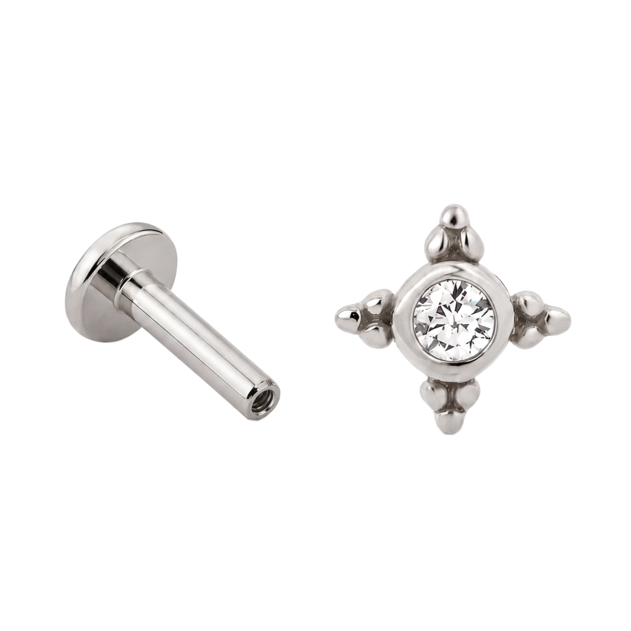 Tiny Starburst Flatback · White Gold · Hero 3/3 BG Remove