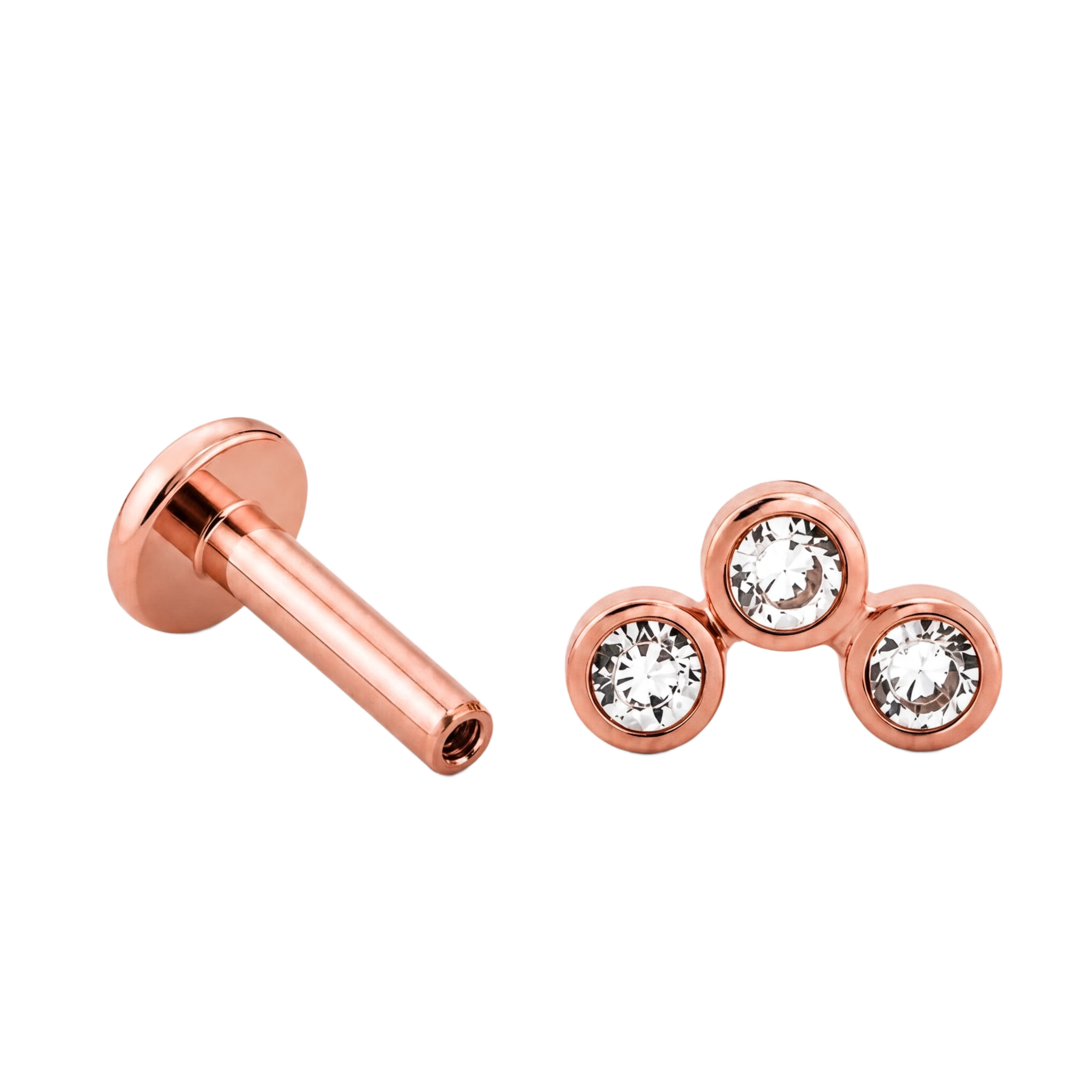 Tiny Crystal Cluster Flatback · Rose Gold · Hero 3/3 BG Remove