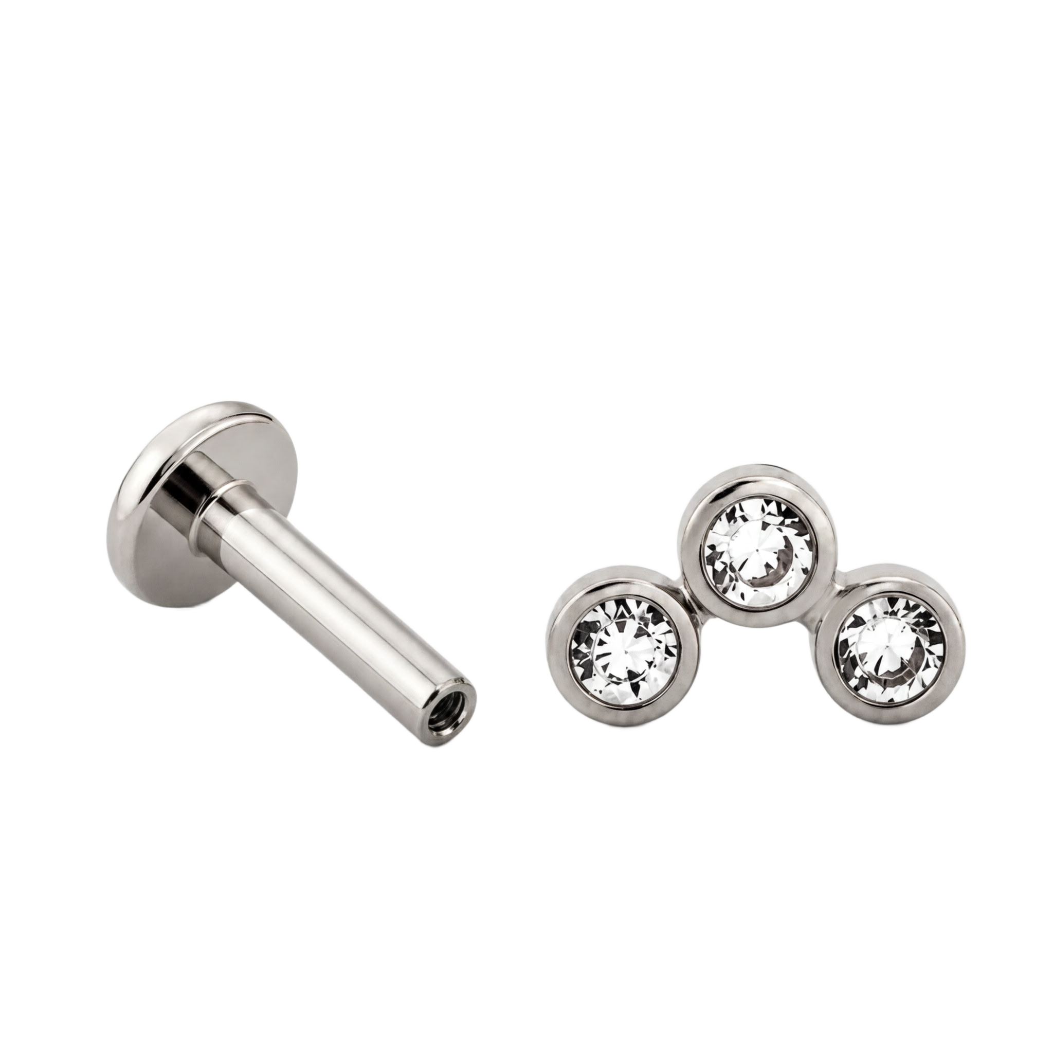 Tiny Crystal Cluster Flatback · White Gold · Hero 3/3 BG Remove