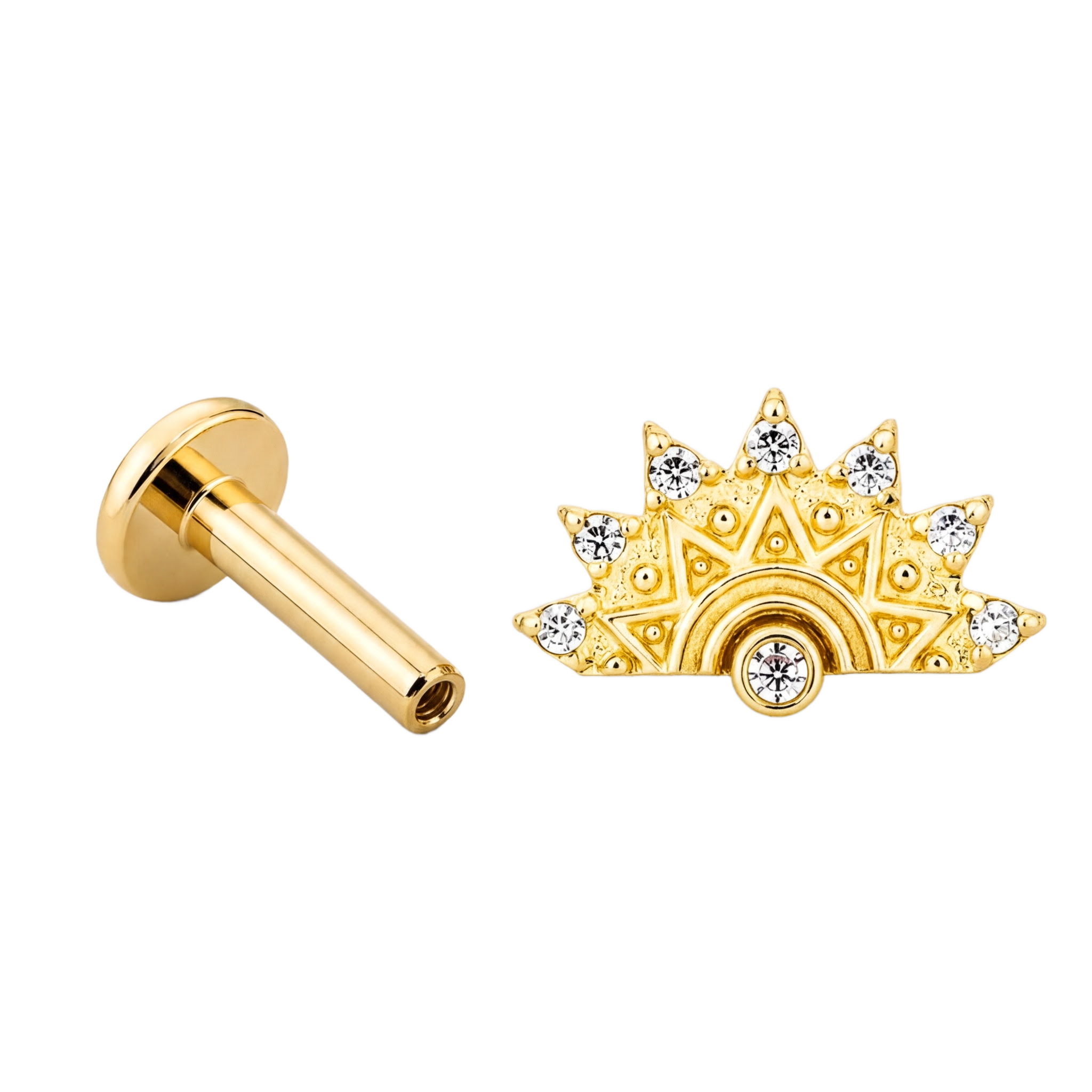 Sunburst Flatback · Yellow Gold · Hero 3/3 BG Remove