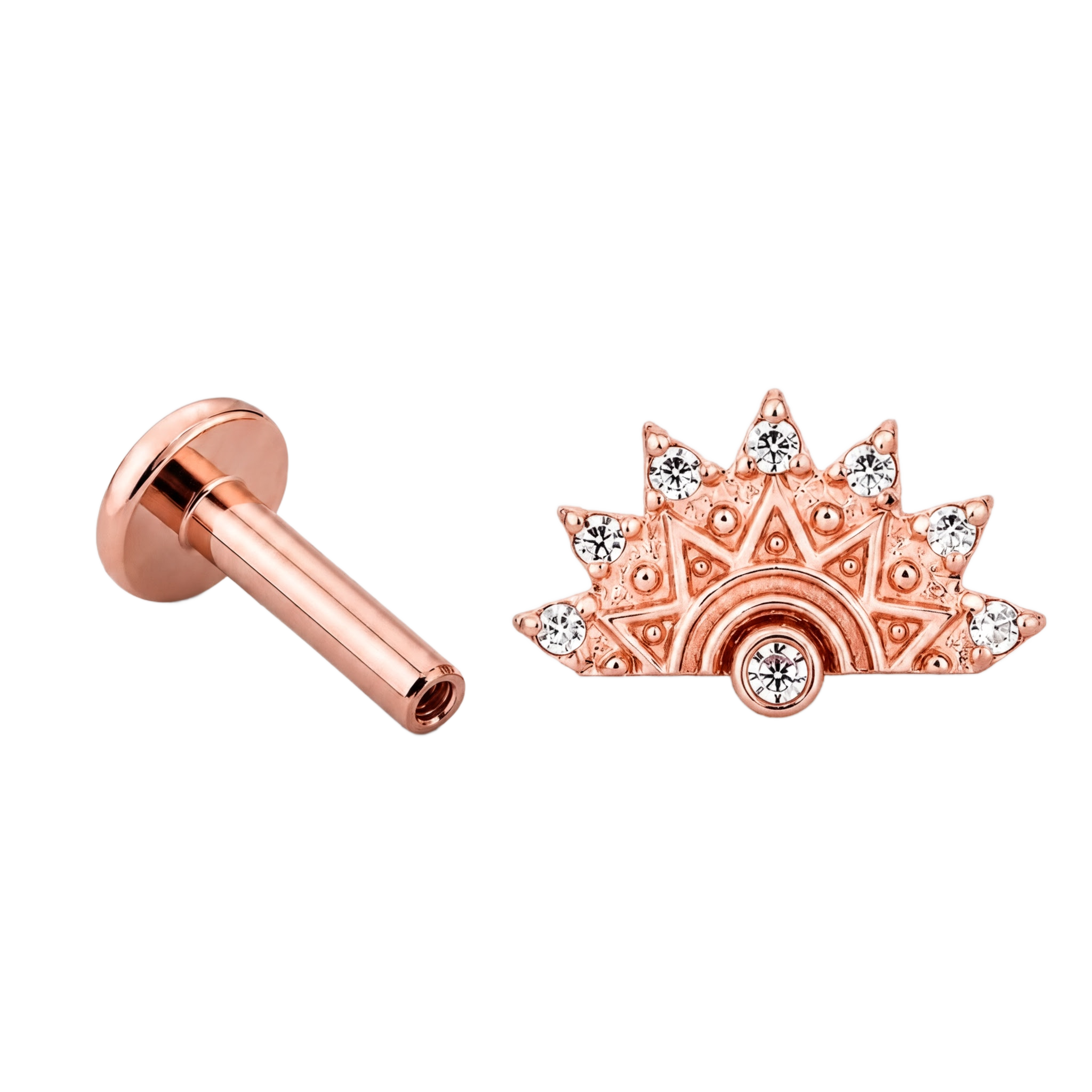 Sunburst Flatback · Rose Gold · Hero 3/3 BG Remove