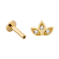 Three Petal Flatback · Yellow Gold · Hero 3/3 BG Remove [mj-base:001-0065] [mj-variant:001] [mj-role:variant_main] [mj-rank:0]