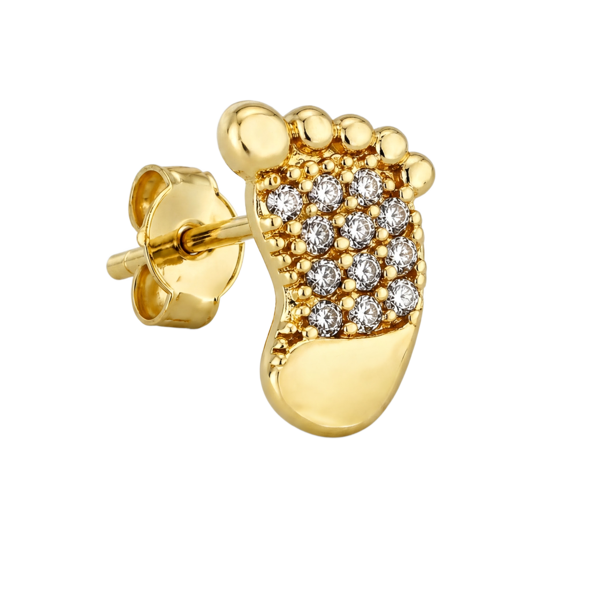 Footprint Studs · Yellow Gold · Hero 3/3 BG Remove