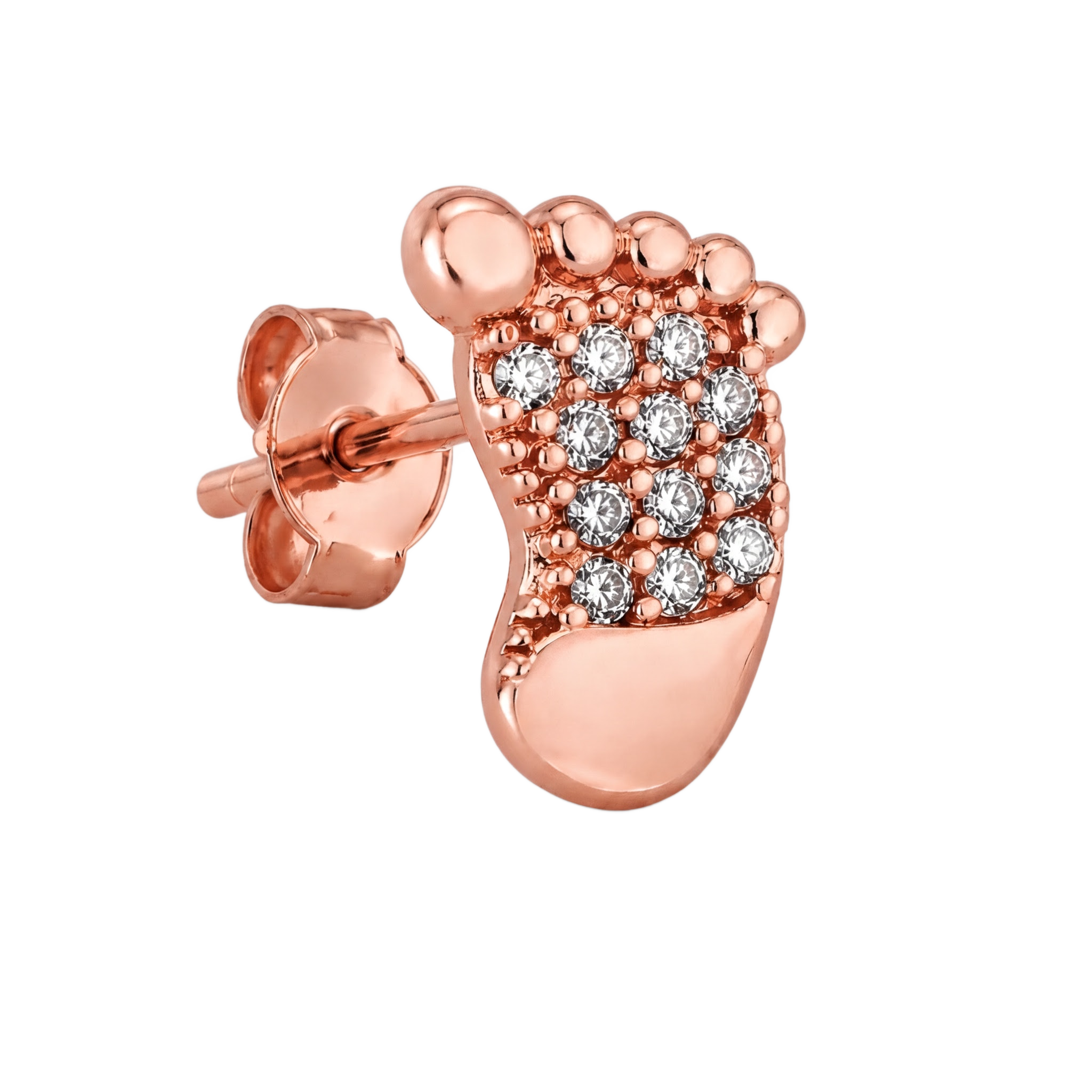 Footprint Studs · Rose Gold · Hero 3/3 BG Remove