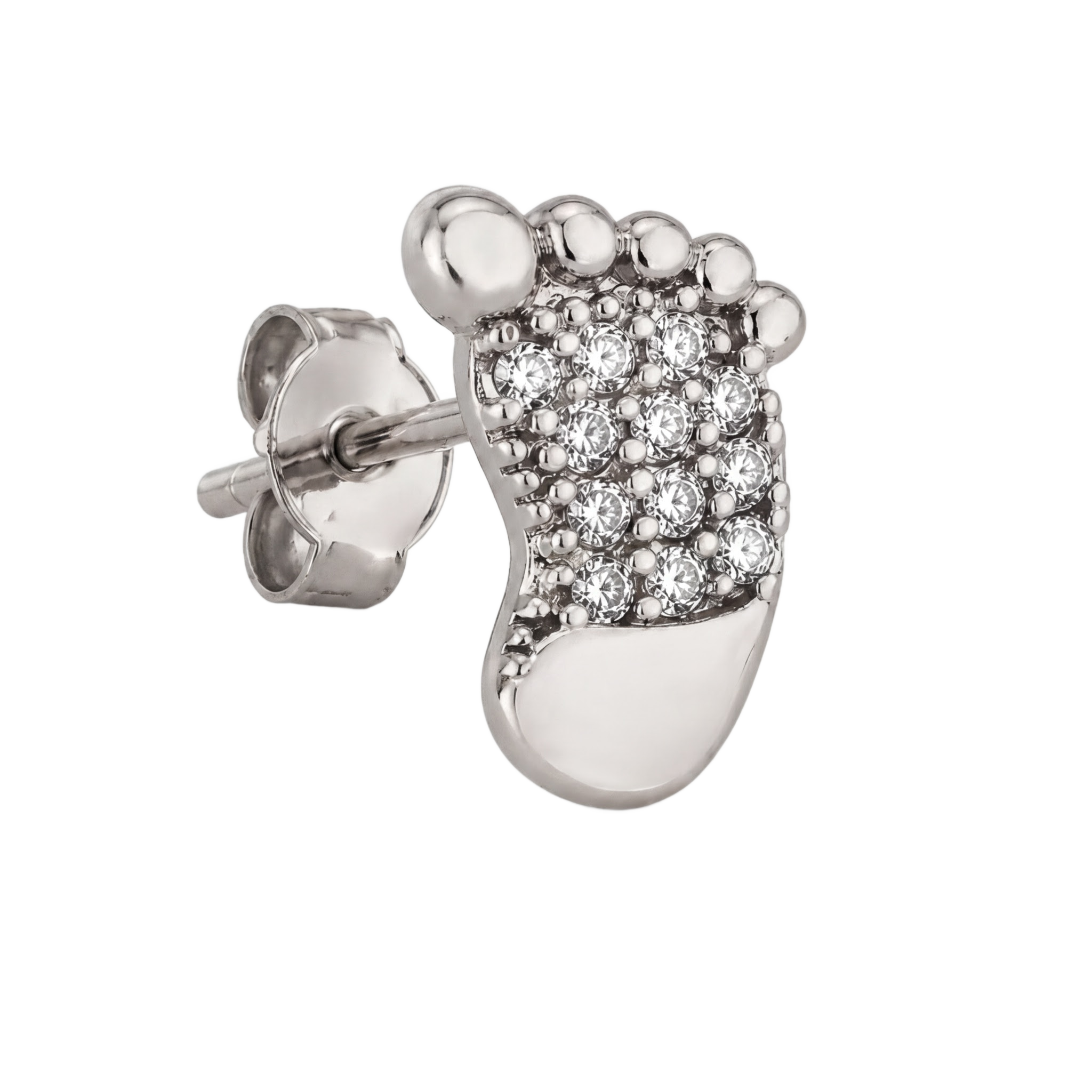 Footprint Studs · White Gold · Hero 3/3 BG Remove