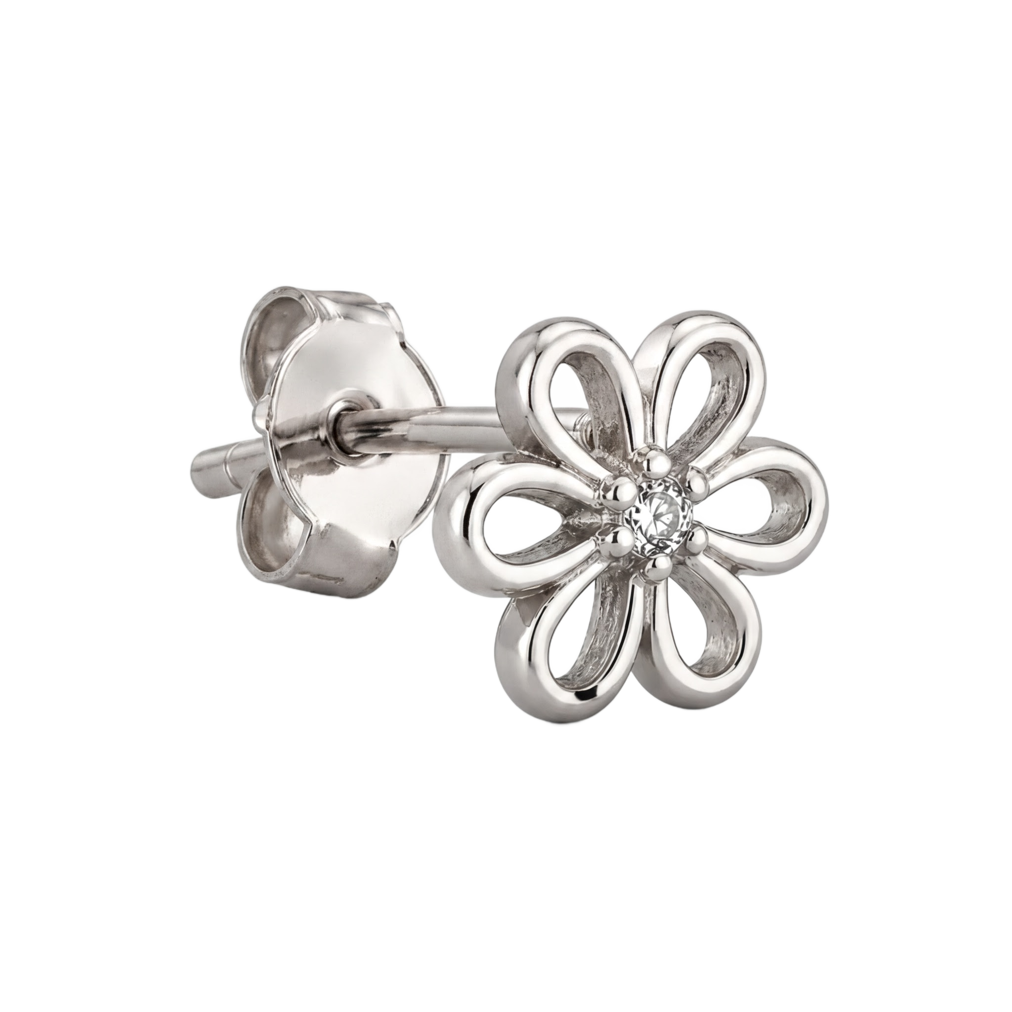 Open Bloom Studs · White Gold · Hero 3/3 BG Remove