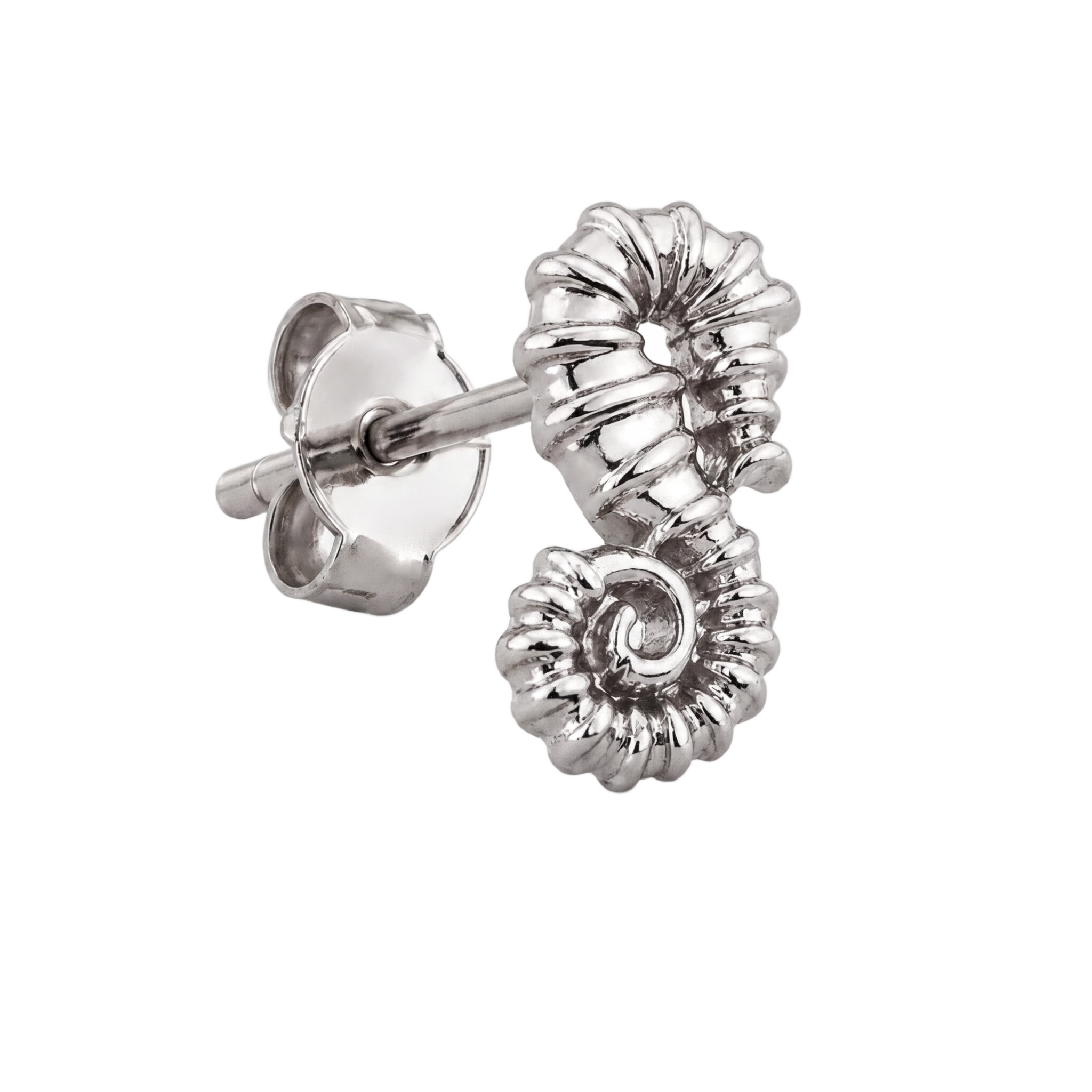 Spiral Shell Studs · White Gold · Hero 3/3 BG Remove