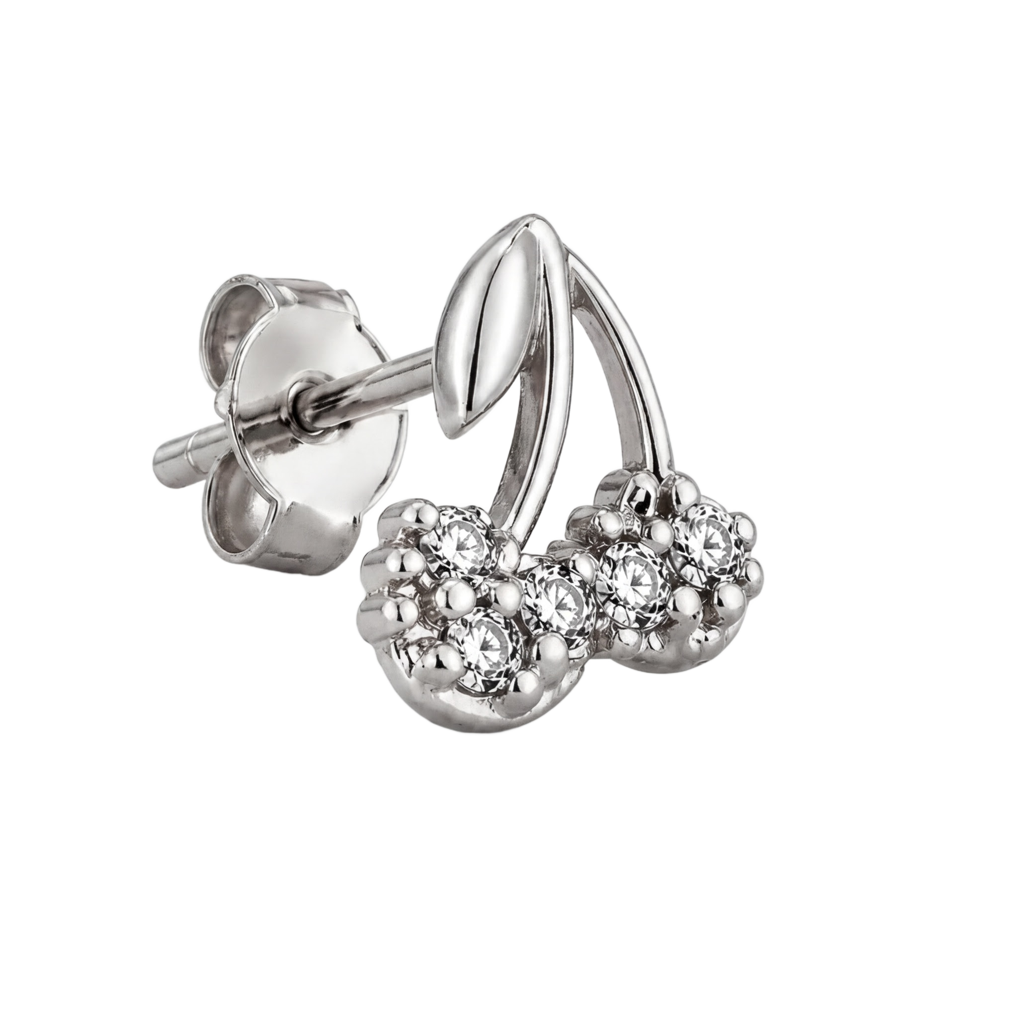 Cherry Trio Studs · White Gold · Hero 3/3 BG Remove
