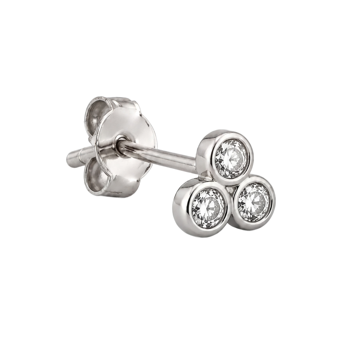 Trio Cluster Studs · White Gold · Hero 3/3 BG Remove