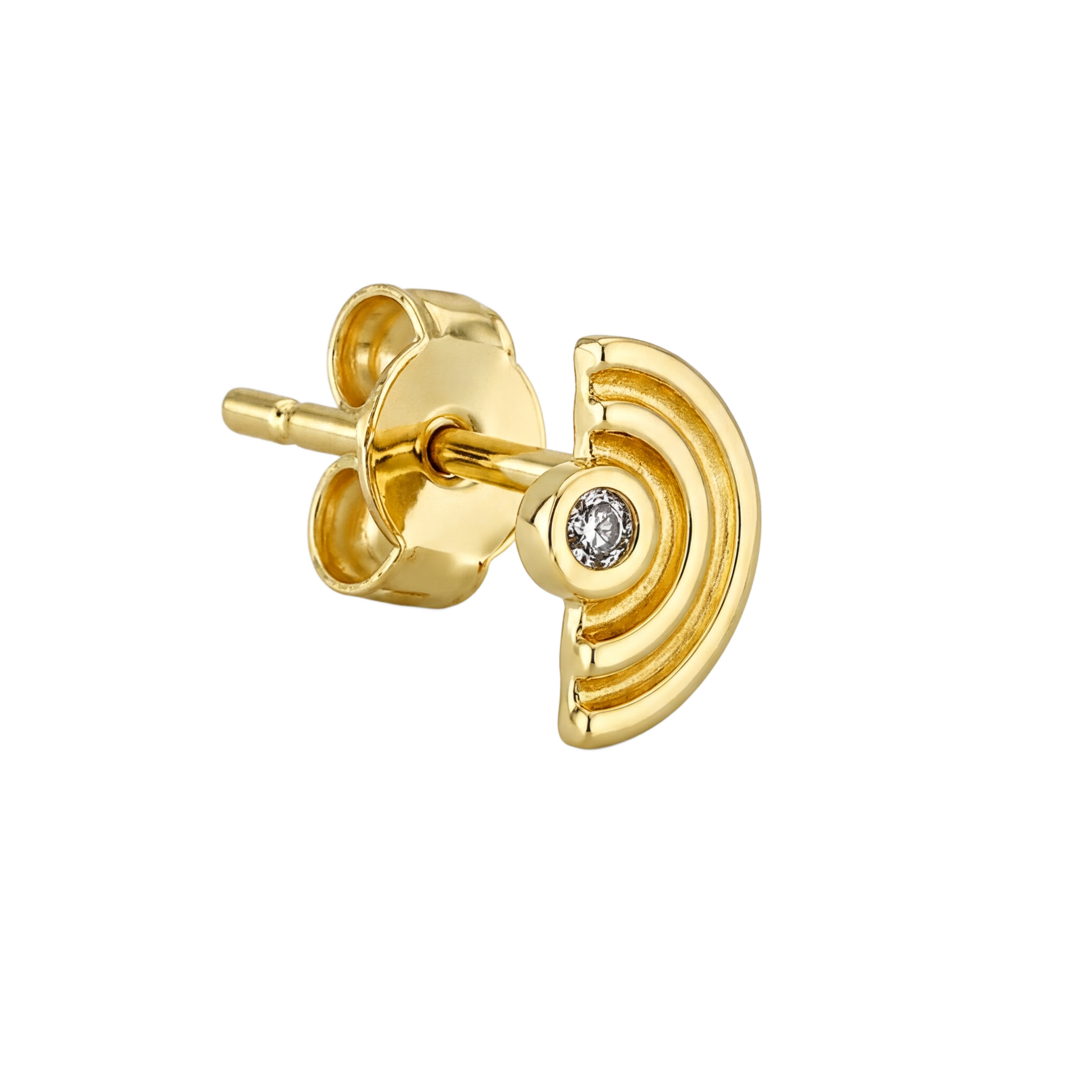 Arc Stone Studs · Yellow Gold · Hero 3/3 BG Remove