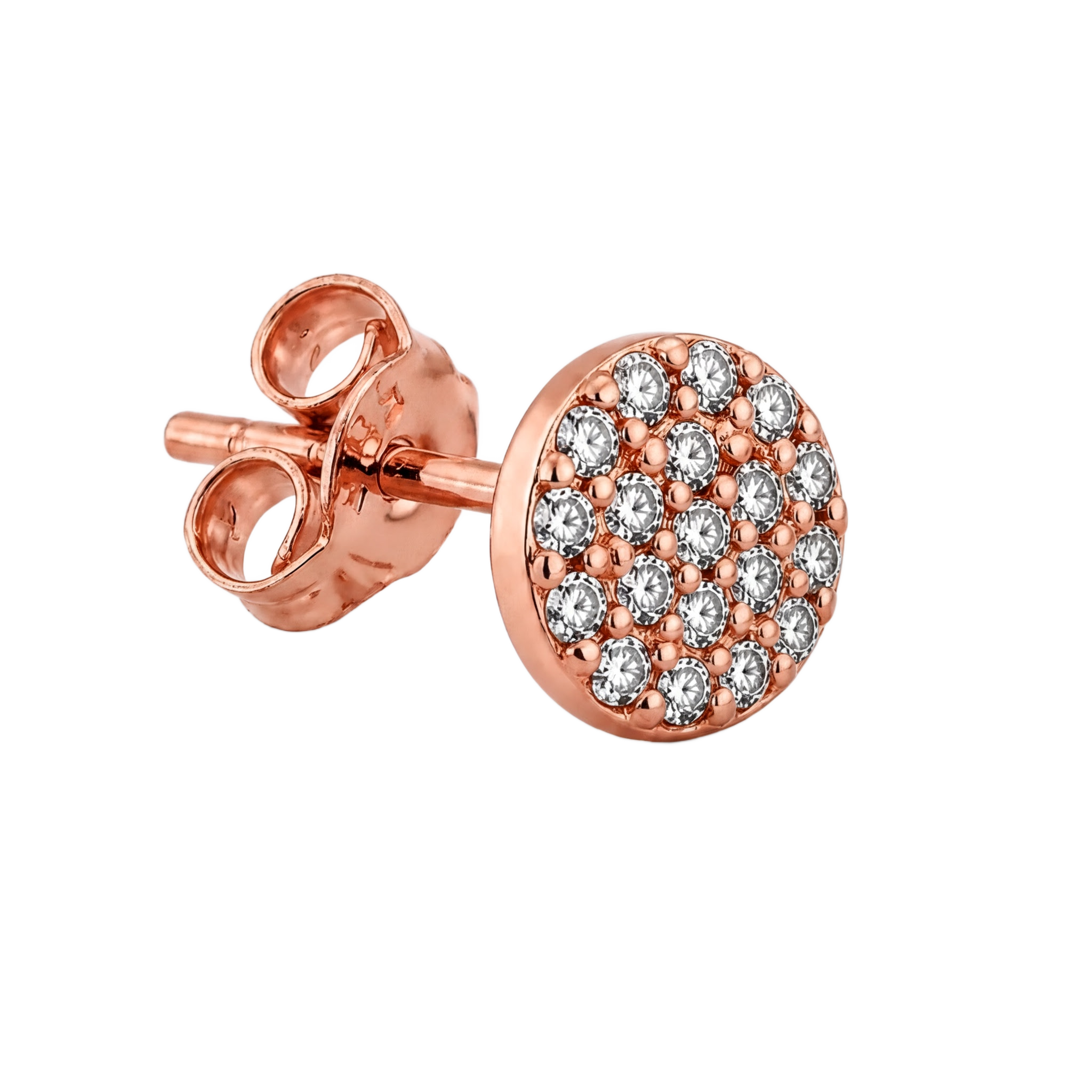 Pave Disc Studs · Rose Gold · Hero 3/3 BG Remove