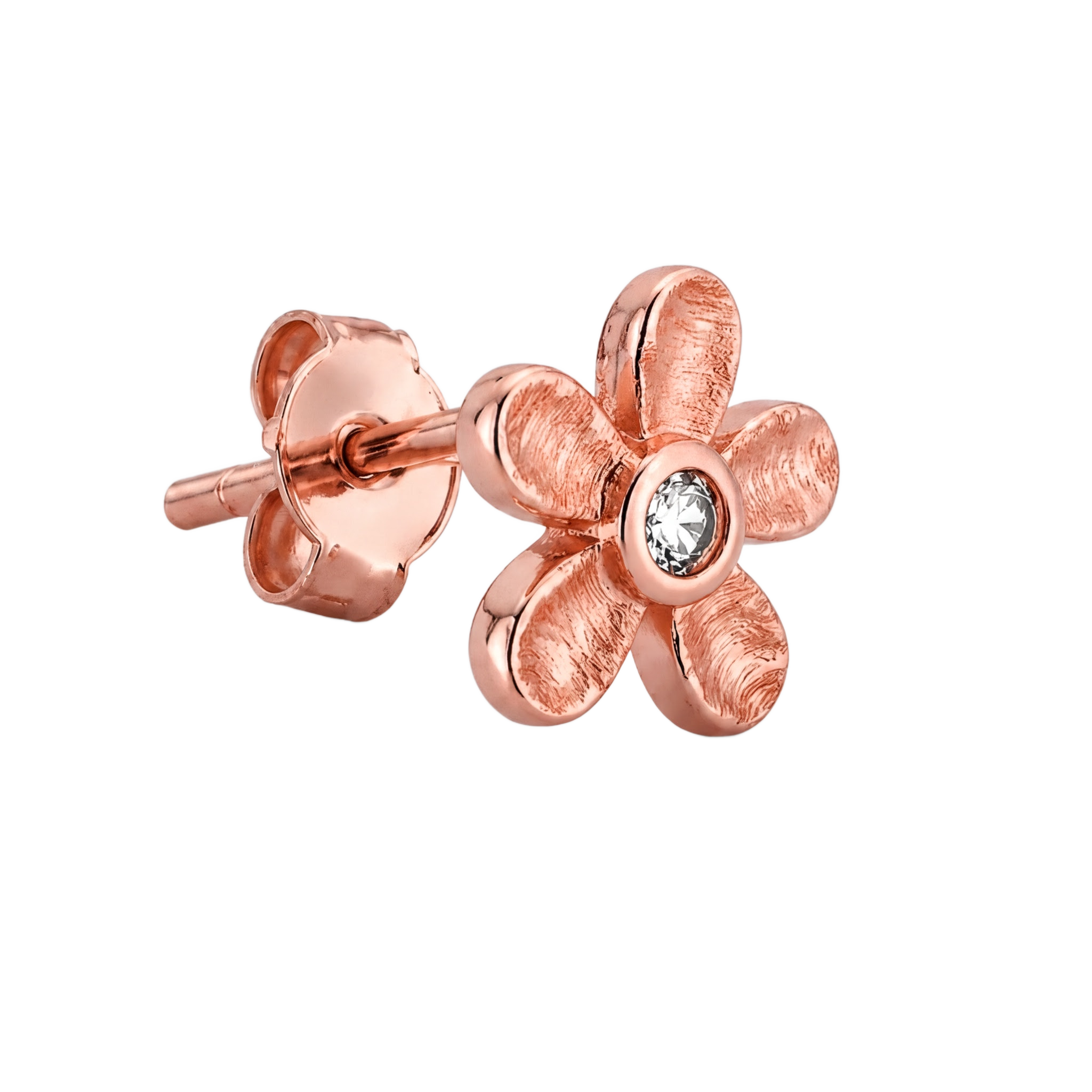 Textured Bloom Studs · Rose Gold · Hero 3/3 BG Remove
