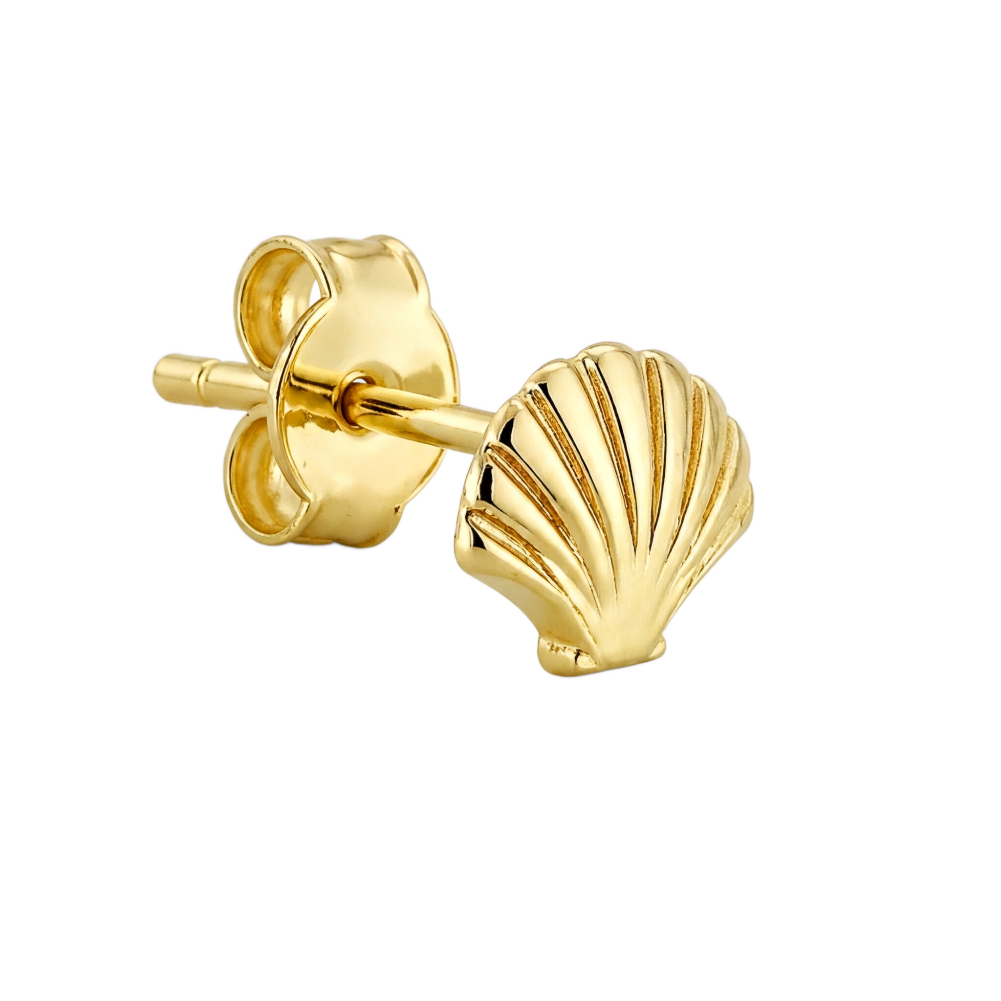 Shell Studs · Yellow Gold · Hero 3/3 BG Remove