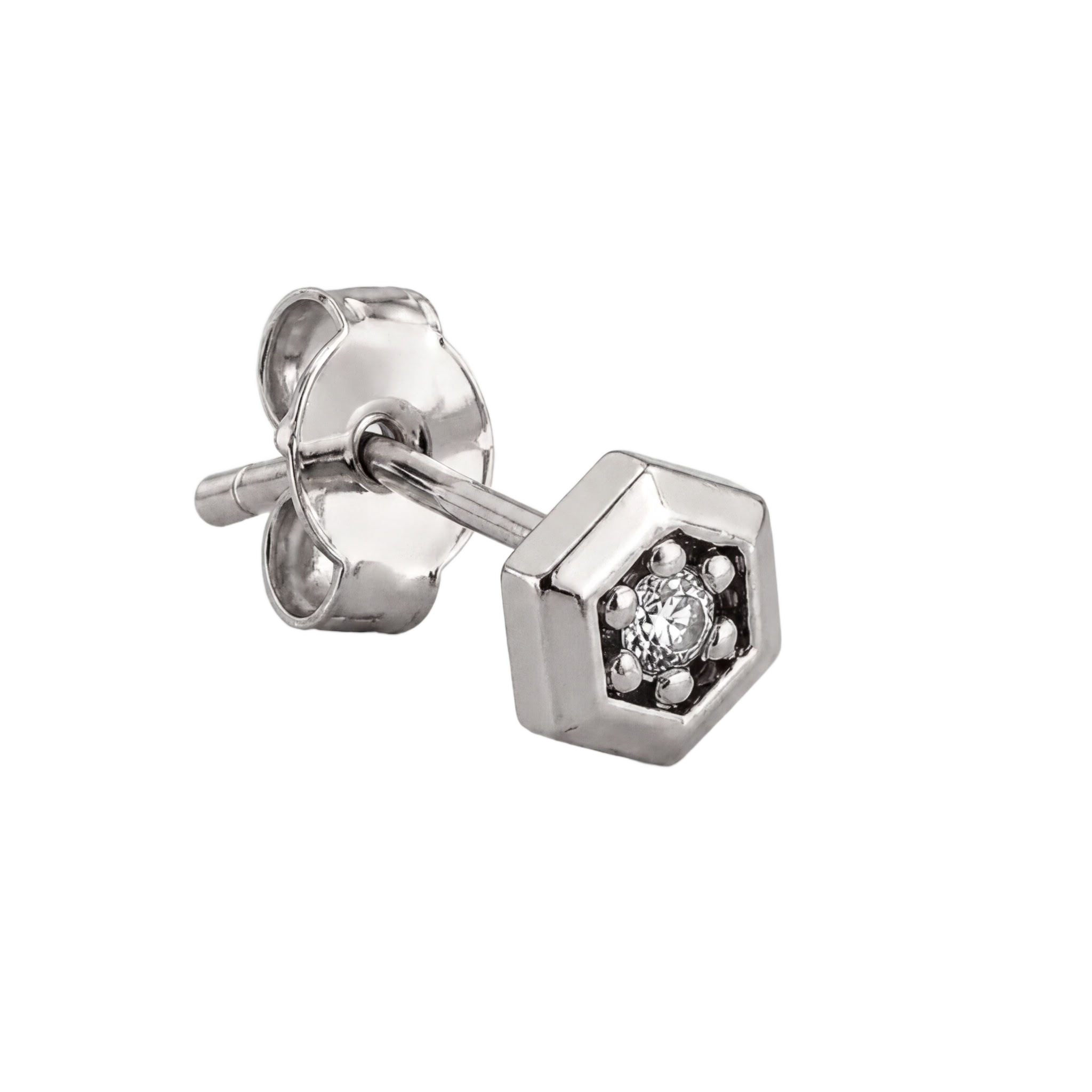 Hexagon Studs · White Gold · Hero 3/3 BG Remove