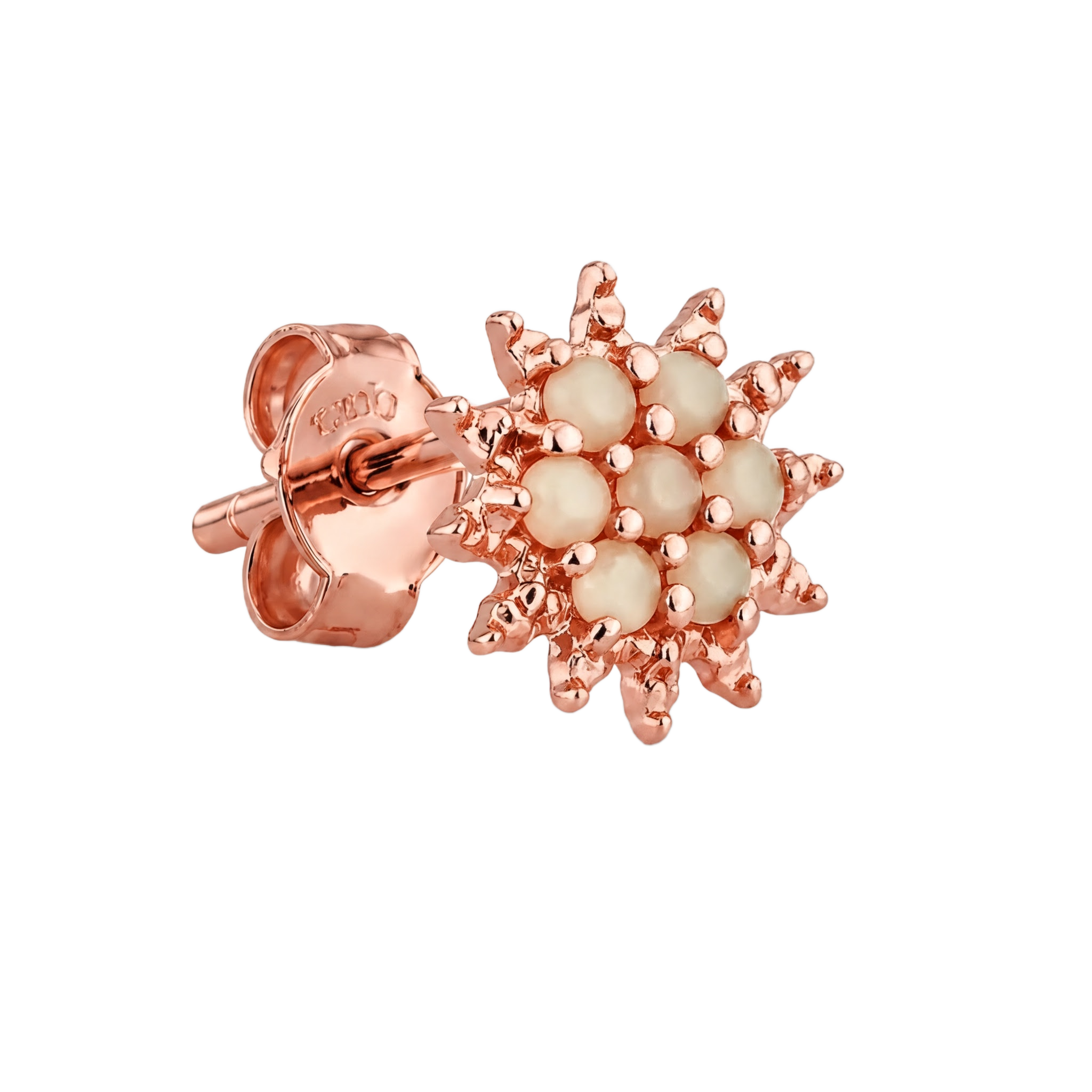 Pearl Bloom Studs · Rose Gold · Hero 3/3 BG Remove