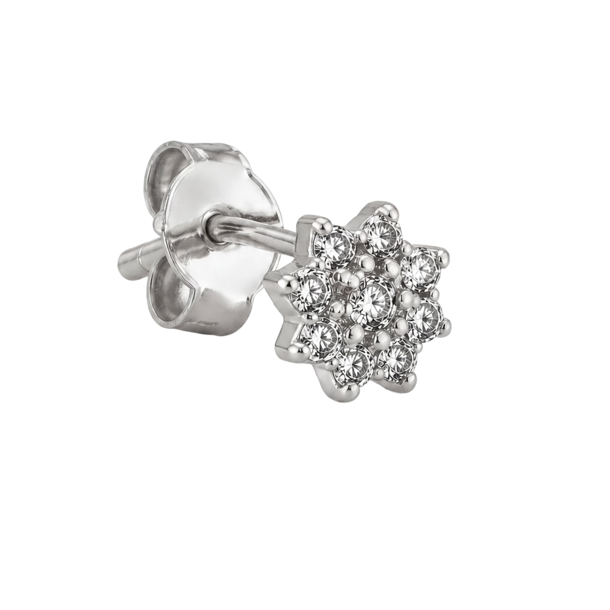 Floral Cluster Studs · White Gold · Hero 3/3 BG Remove