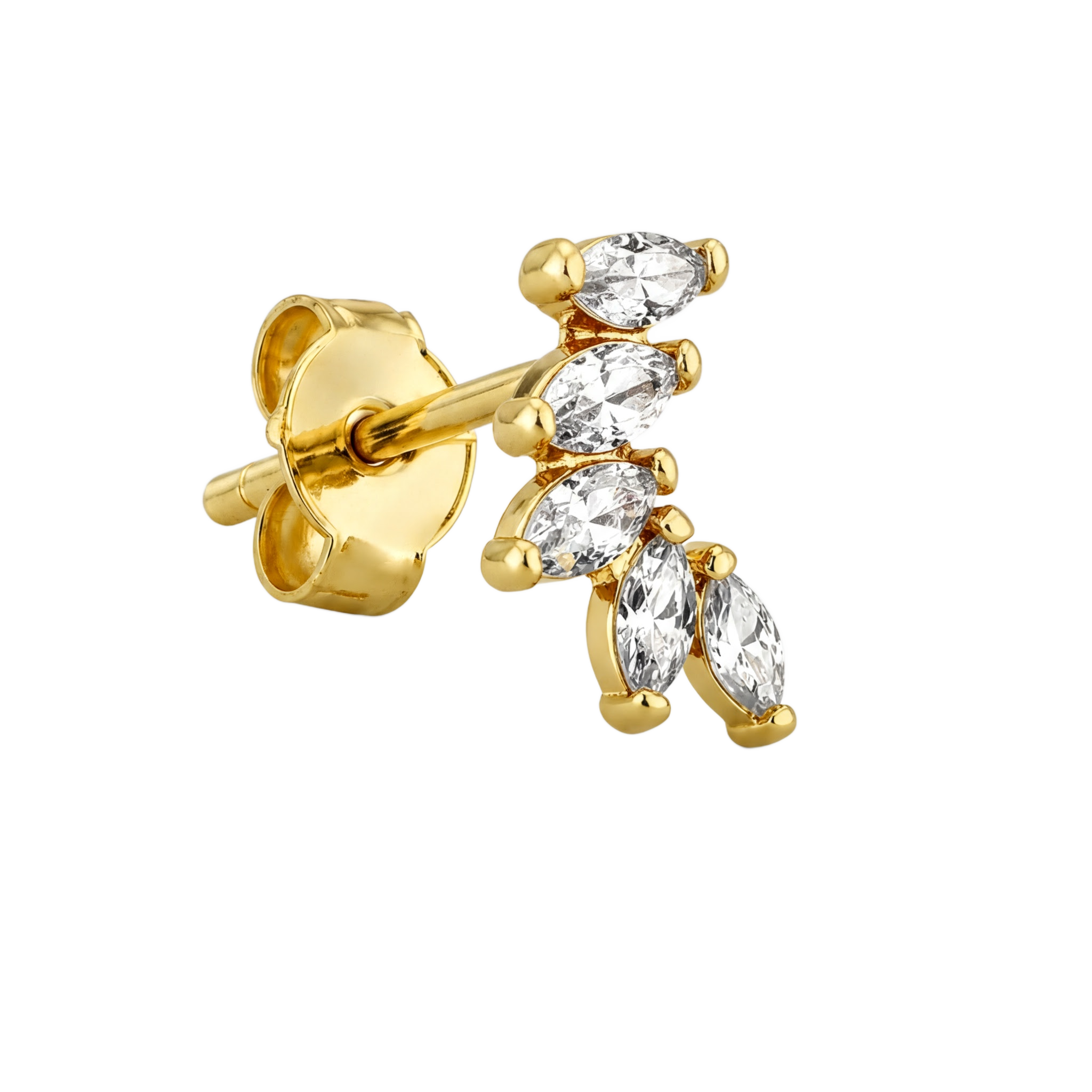 Marquise Arc Studs · Yellow Gold · Hero 3/3 BG Remove
