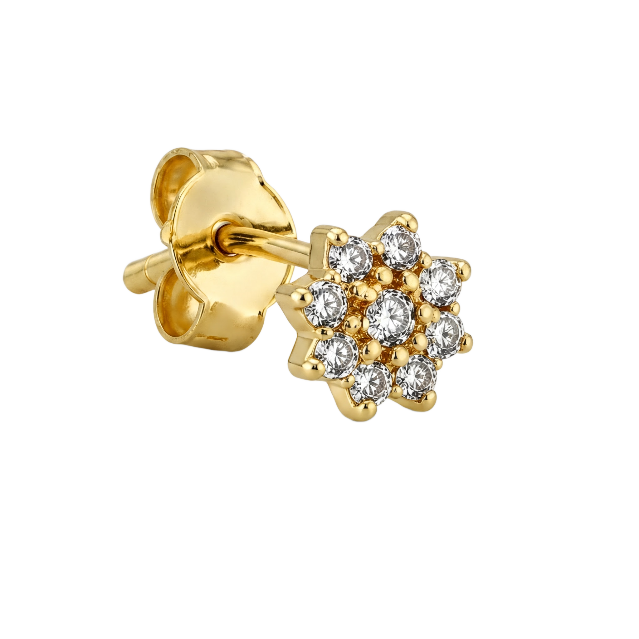 Floral Cluster Studs · Yellow Gold · Hero 3/3 BG Remove