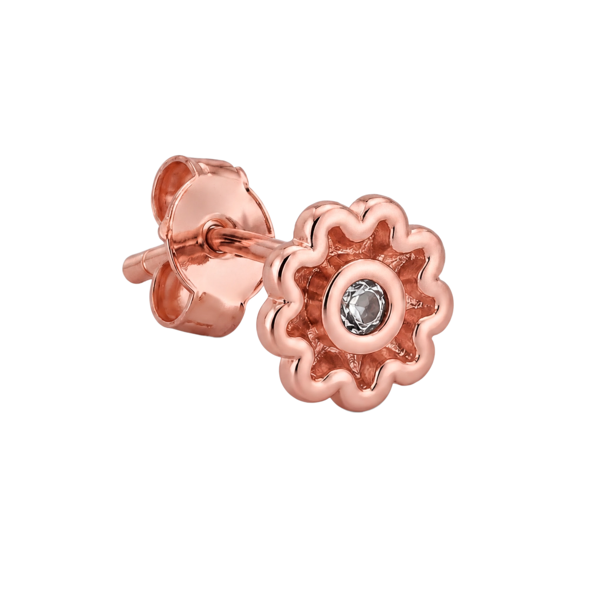 Scallop Bloom Studs · Rose Gold · Hero 3/3 BG Remove