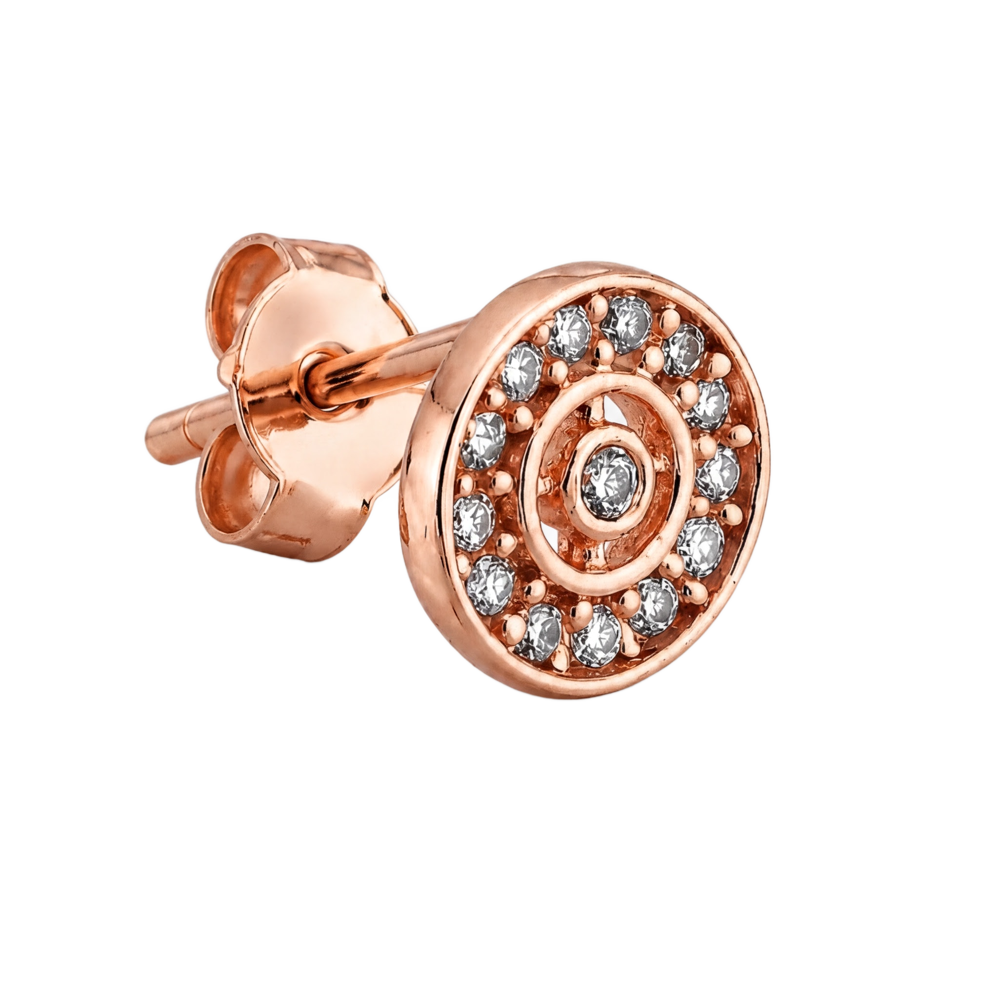Halo Disc Studs · Rose Gold · Hero 3/3 BG Remove