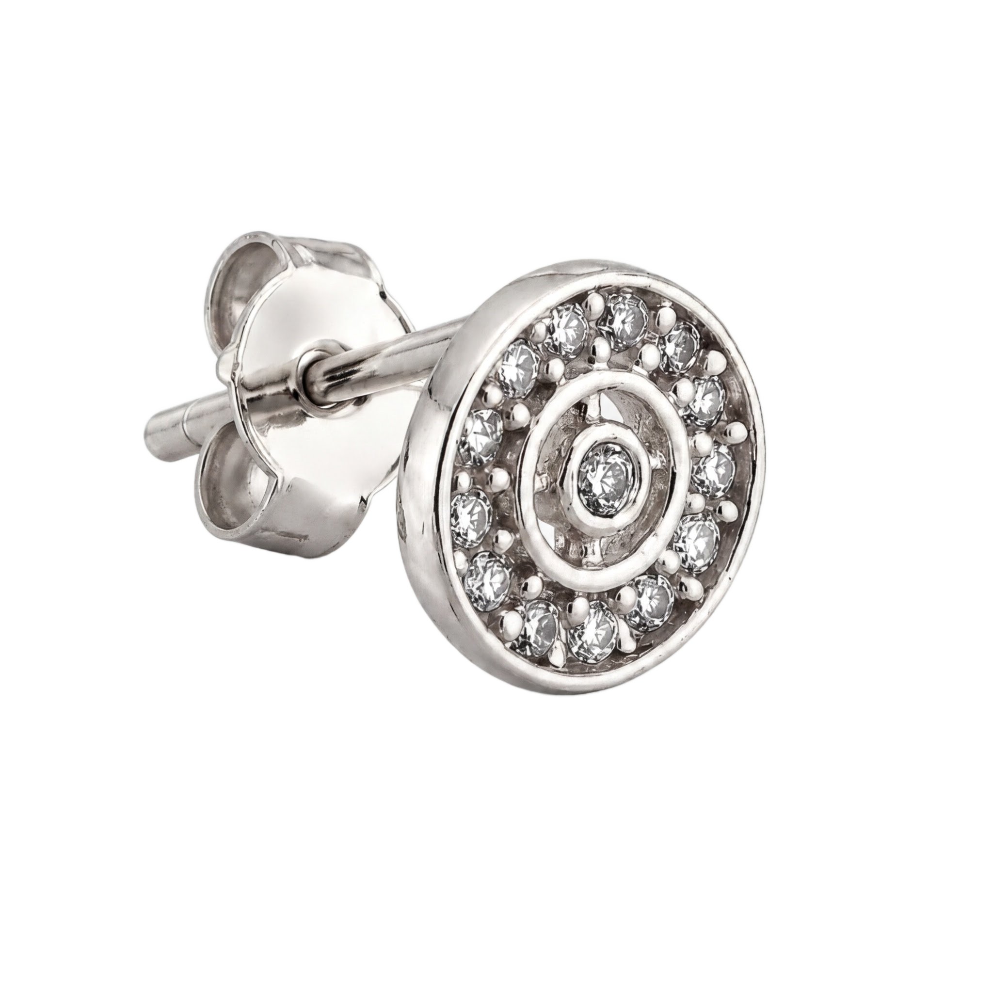 Halo Disc Studs · White Gold · Hero 3/3 BG Remove