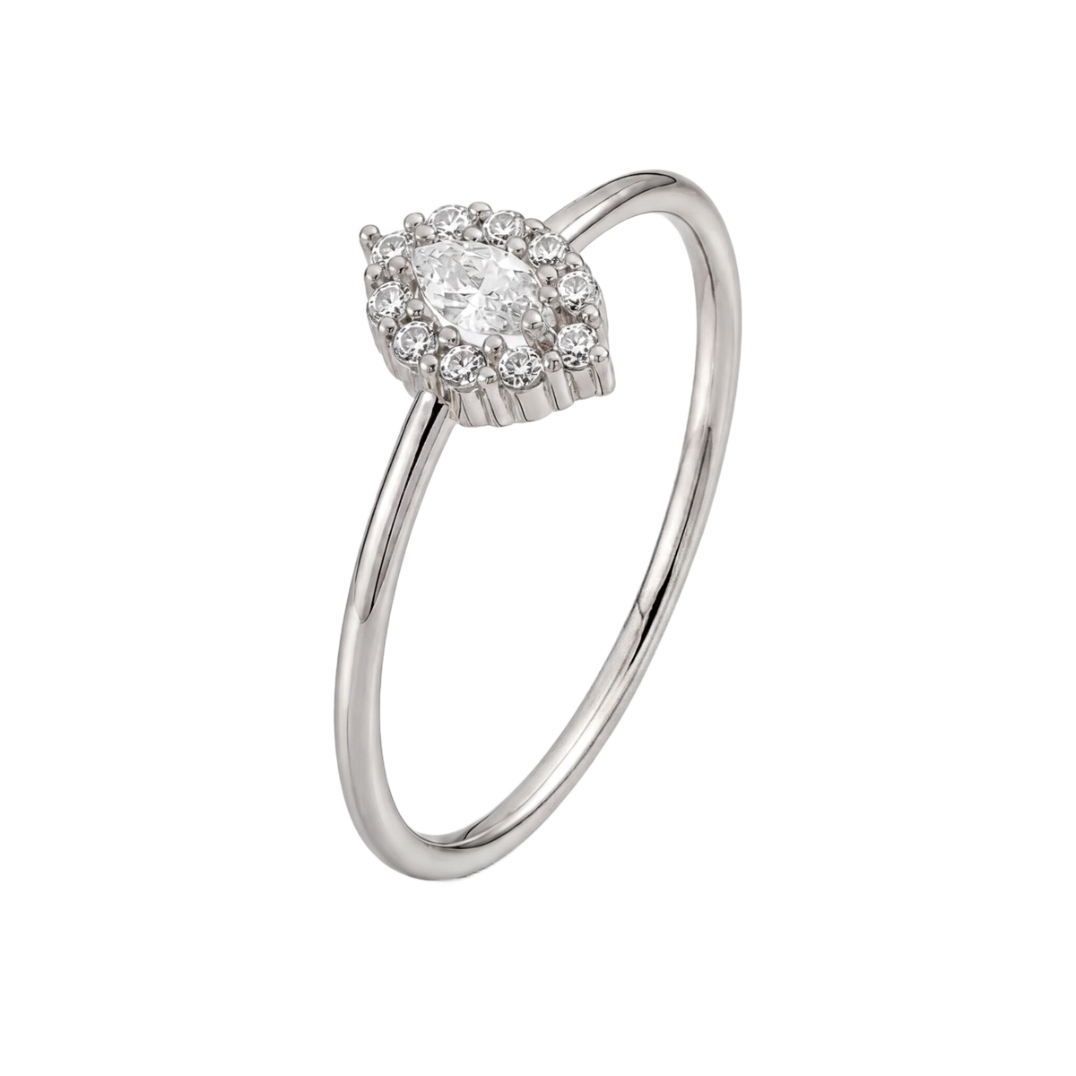 Pear Halo Ring · White Gold · Hero 3/3 BG Remove