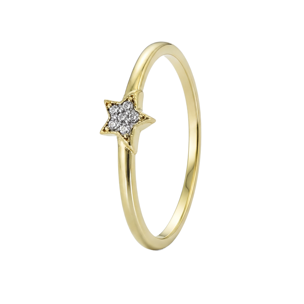 Star Pave Ring · Yellow Gold · Hero 3/3 BG Remove