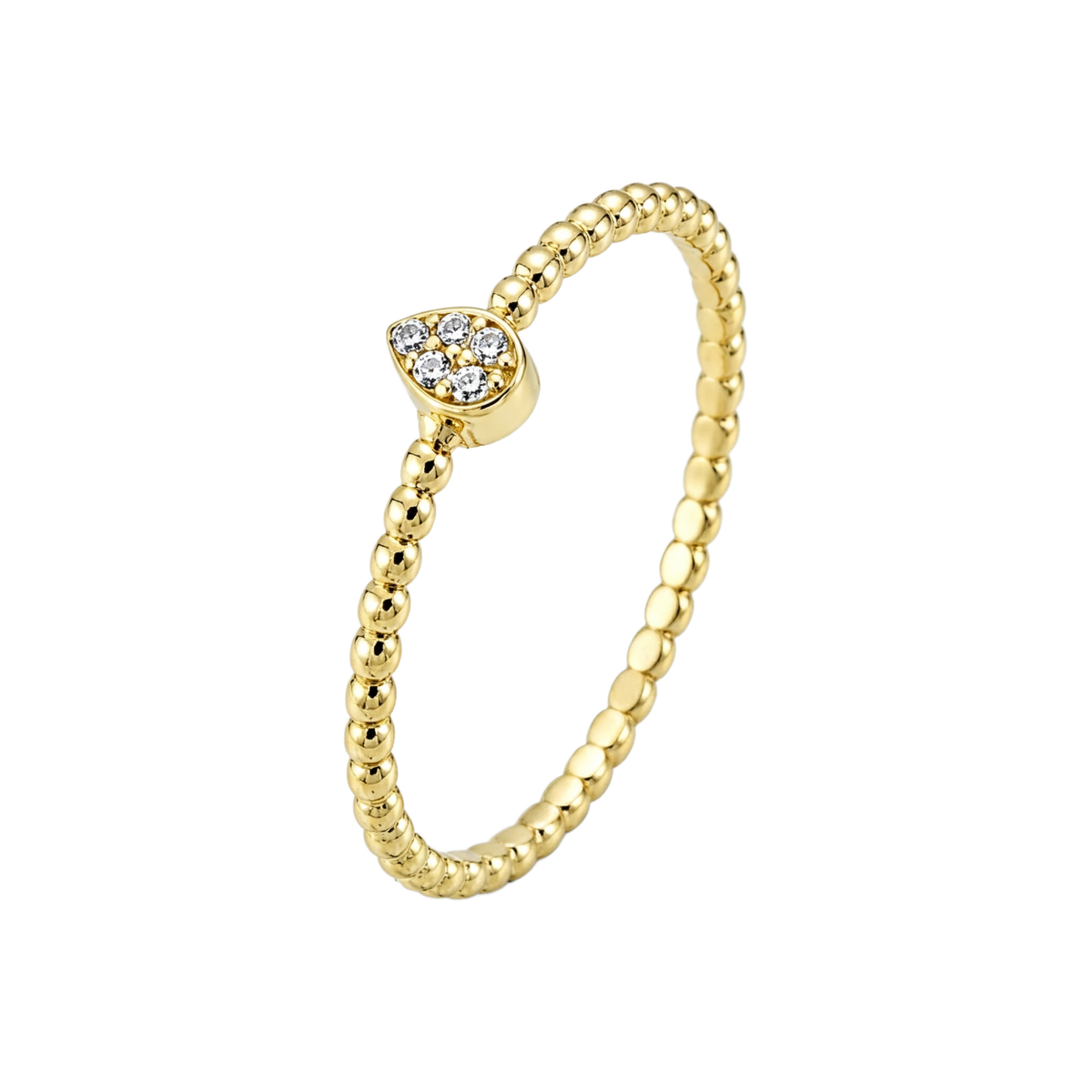 Beaded Heart Ring · Yellow Gold · Hero 3/3 BG Remove