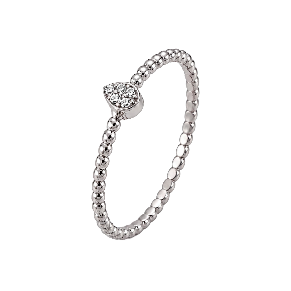 Beaded Heart Ring · White Gold · Hero 3/3 BG Remove