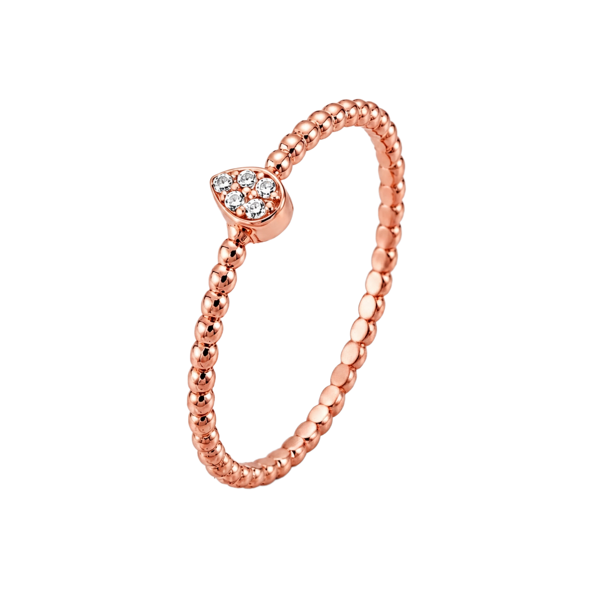 Beaded Heart Ring · Rose Gold · Hero 3/3 BG Remove