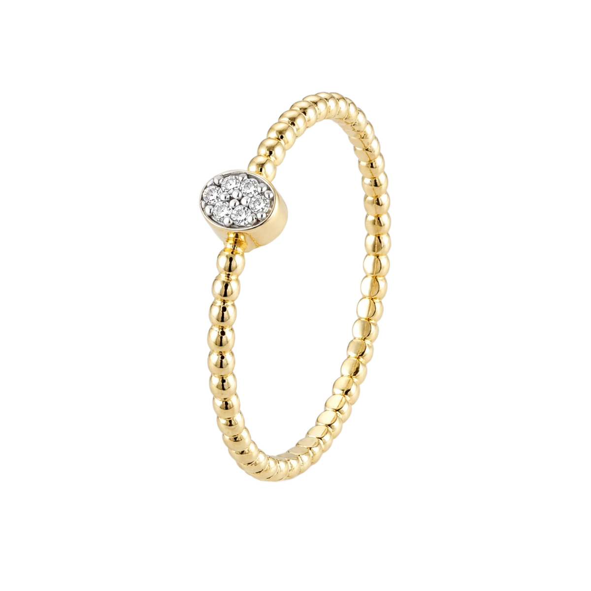 Beaded Oval Cluster Ring · Yellow Gold · Hero 3/3 BG Remove