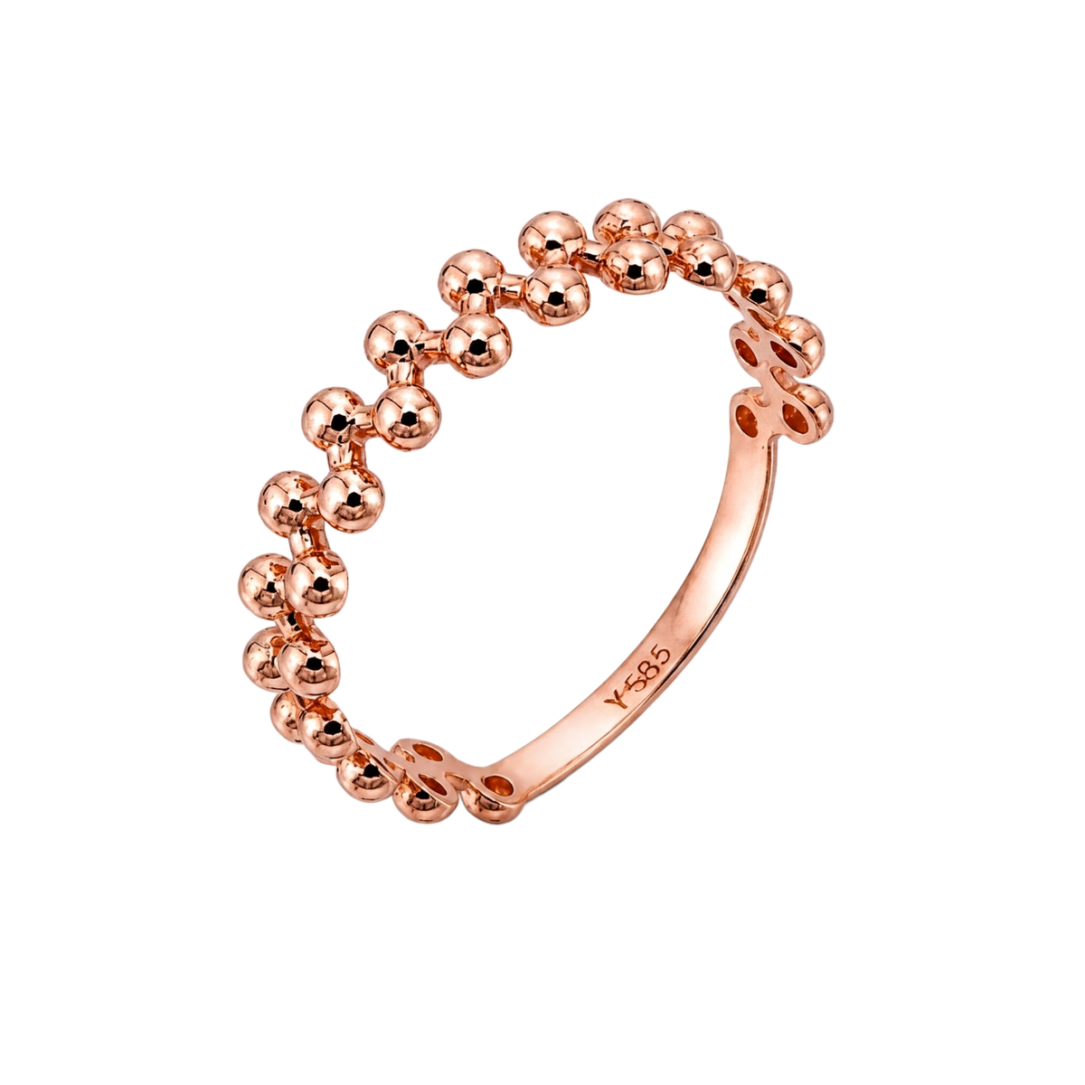 Beaded Band Ring · Rose Gold · Hero 3/3 BG Remove