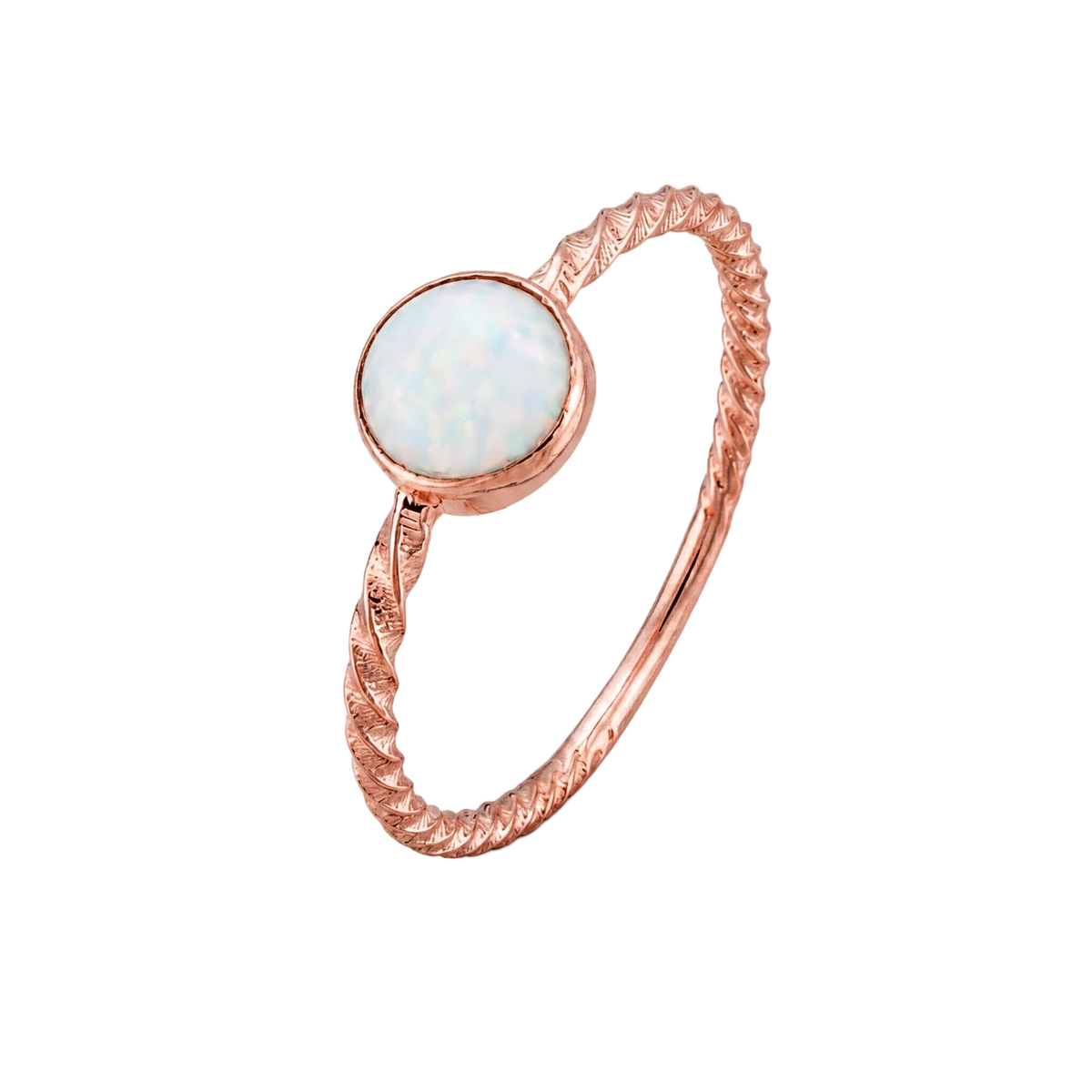 Opal Bezel Ring · Rose Gold · Hero 3/3 BG Remove