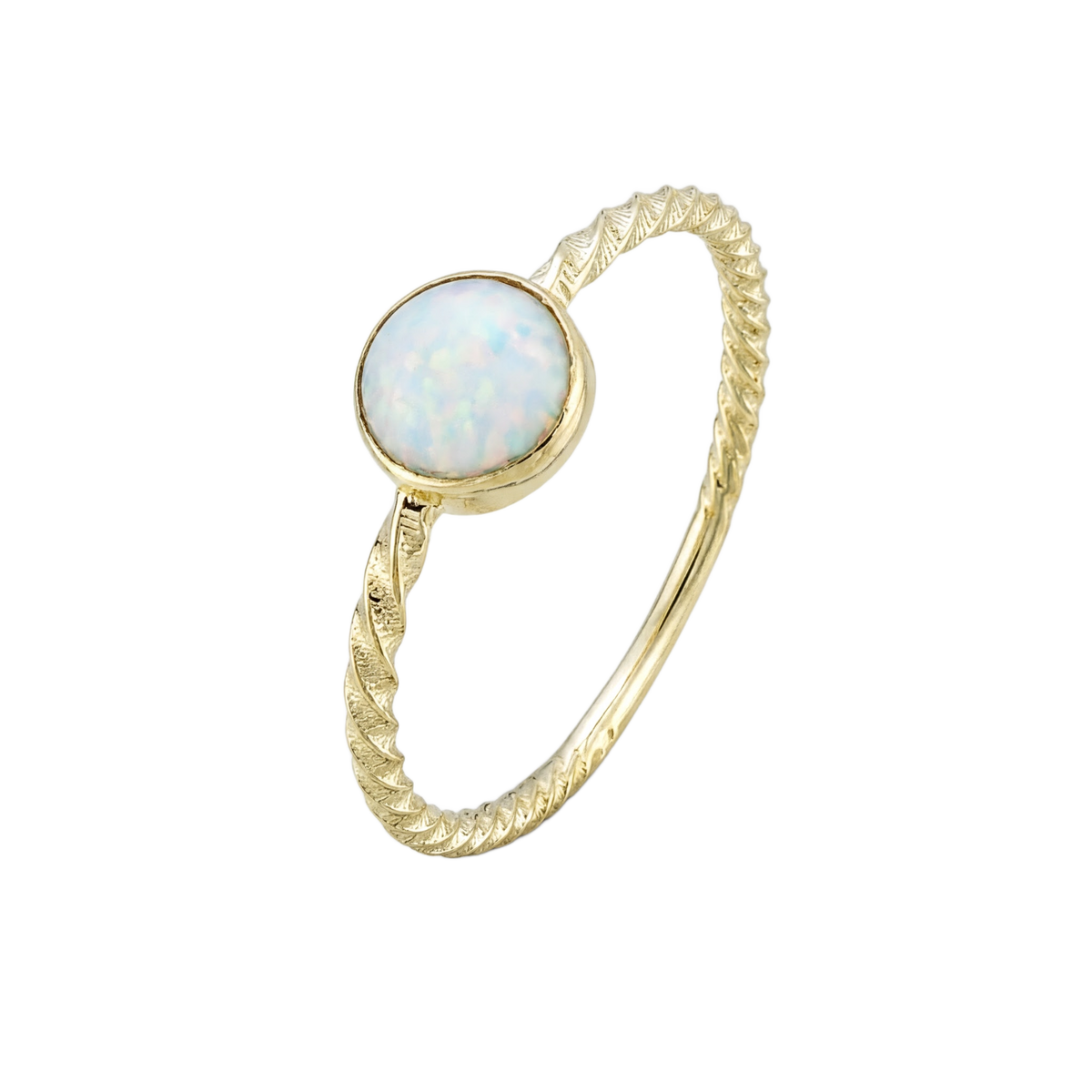 Opal Bezel Ring · Yellow Gold · Hero 3/3 BG Remove