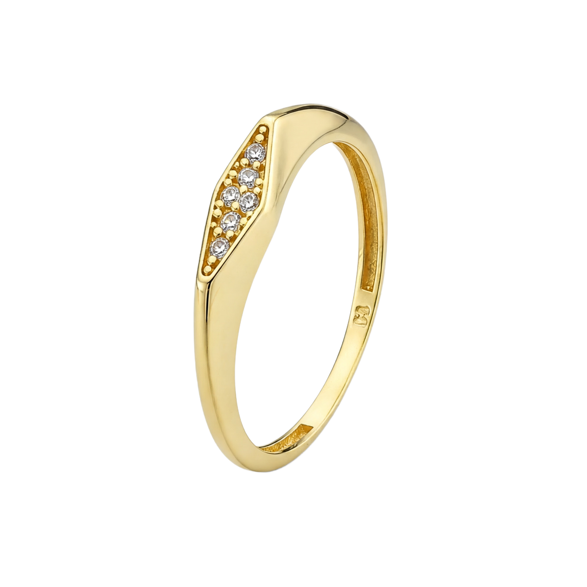 Tapered Cluster Ring · Yellow Gold · Hero 3/3 BG Remove