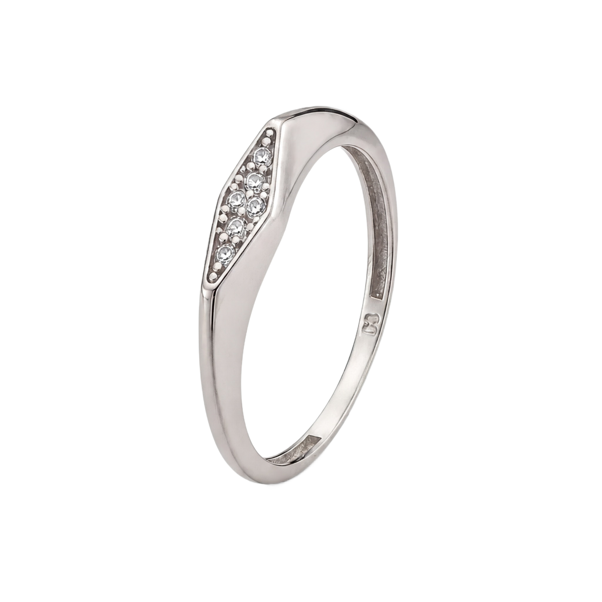 Tapered Cluster Ring · White Gold · Hero 3/3 BG Remove