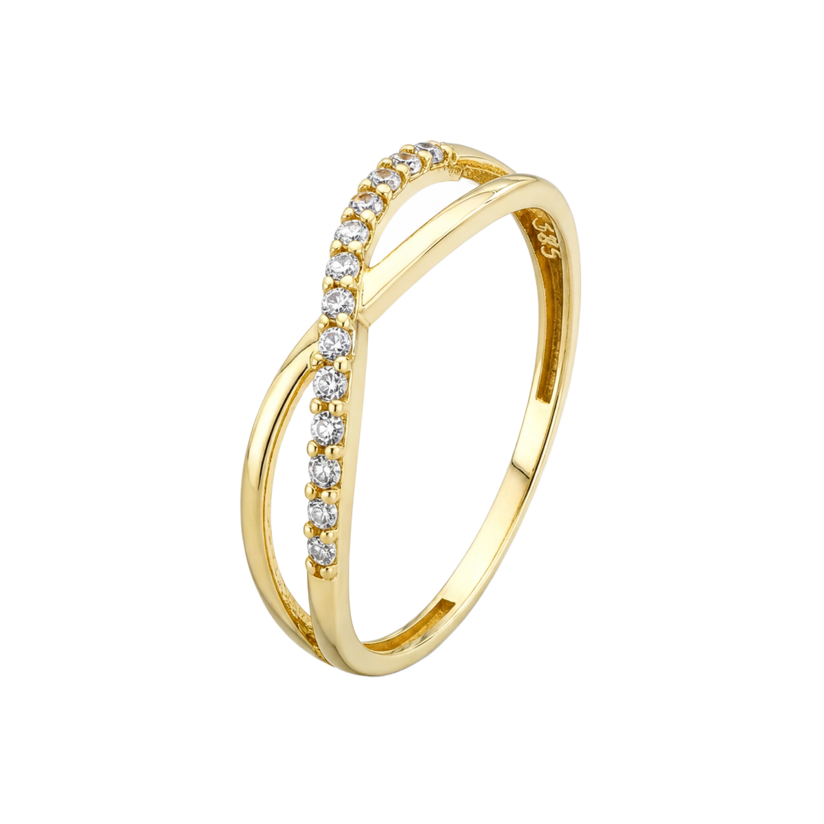 Crossing Pave Ring · Yellow Gold · Hero 3/3 BG Remove