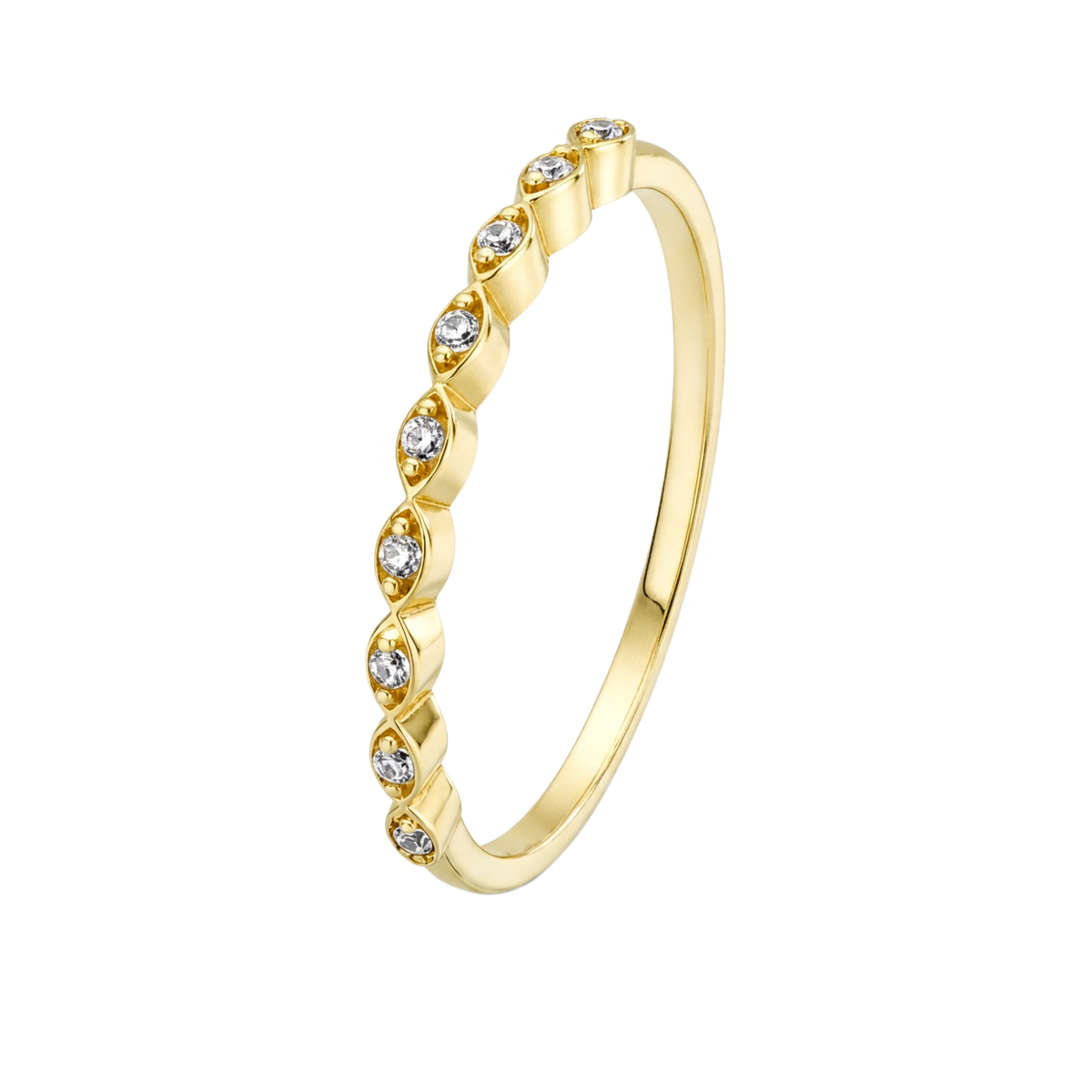 Marquise Bezel Band Ring · Yellow Gold · Hero 3/3 BG Remove