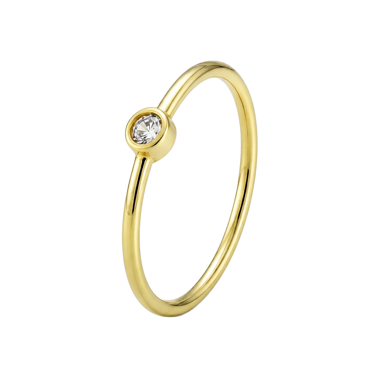 Bezel Solitaire Ring · Yellow Gold · Hero 3/3 BG Remove