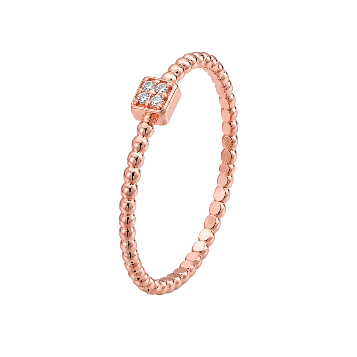 Beaded Square Ring · Rose Gold · Hero 3/3 BG Remove