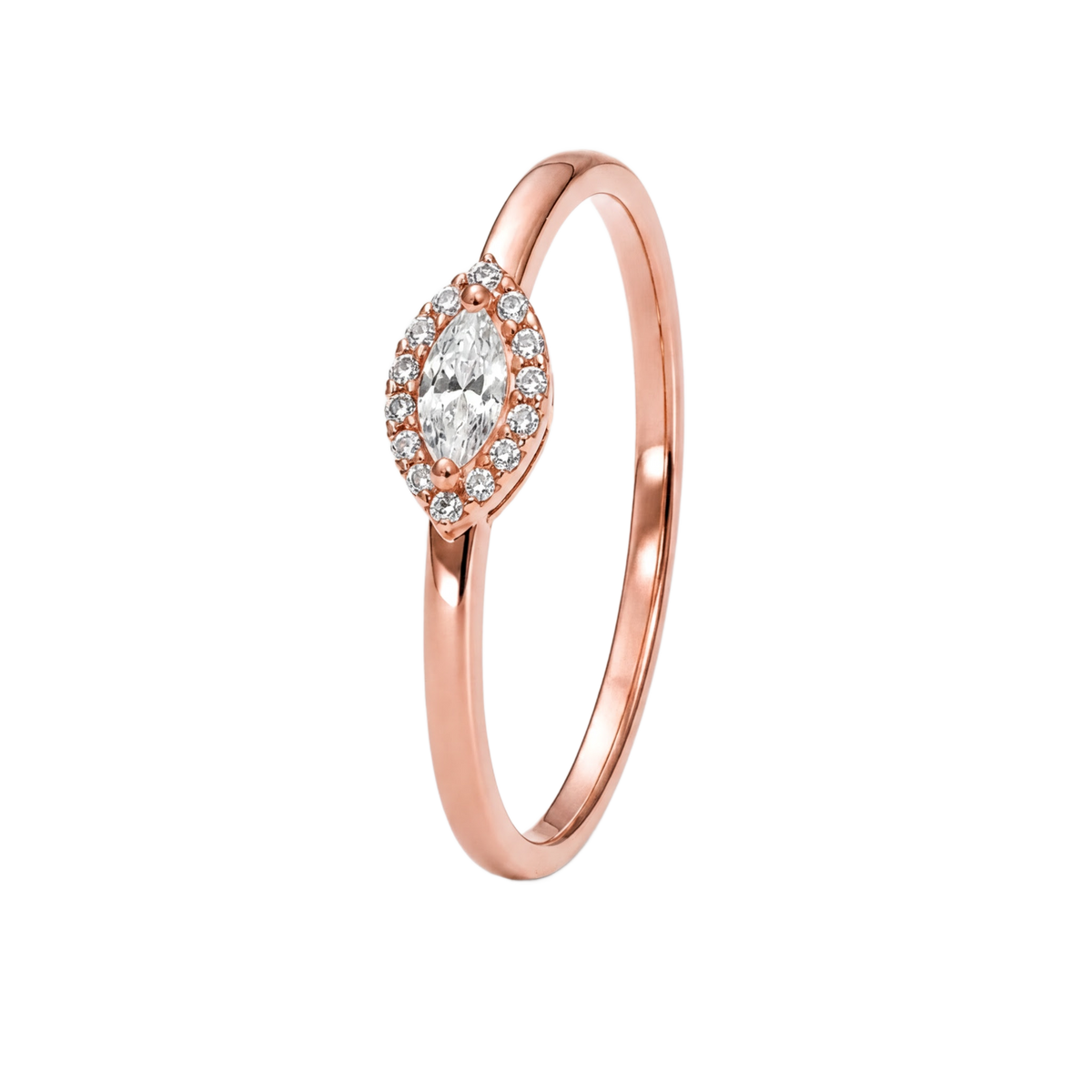 Marquise Halo Ring · Rose Gold · Hero 3/3 BG Remove
