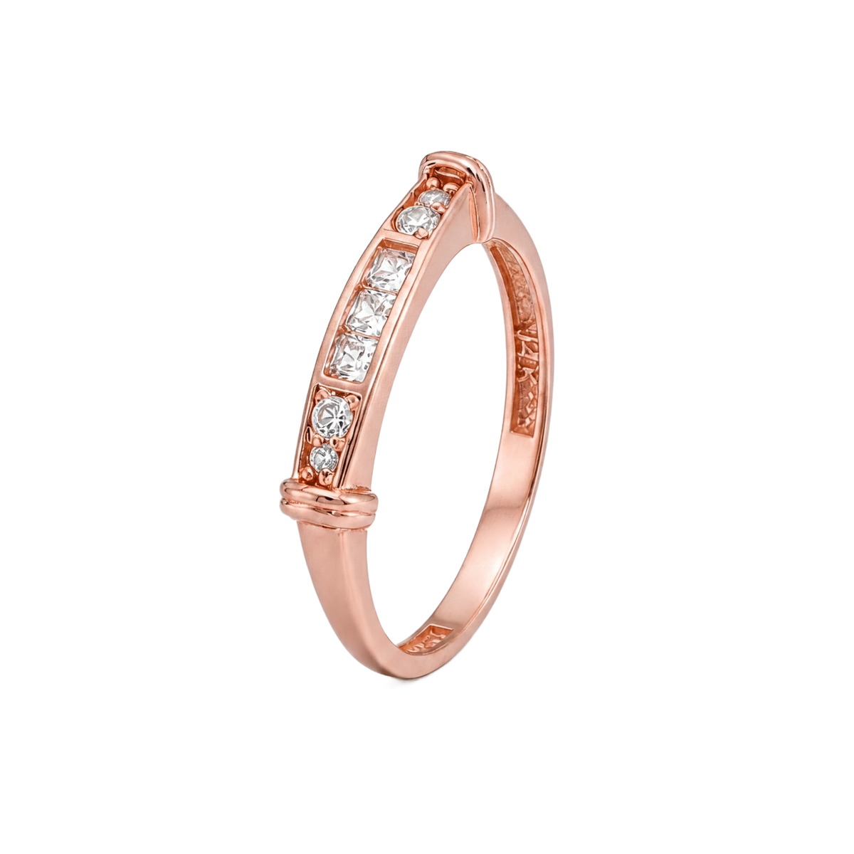 Bar Pave Ring · Rose Gold · Hero 3/3 BG Remove
